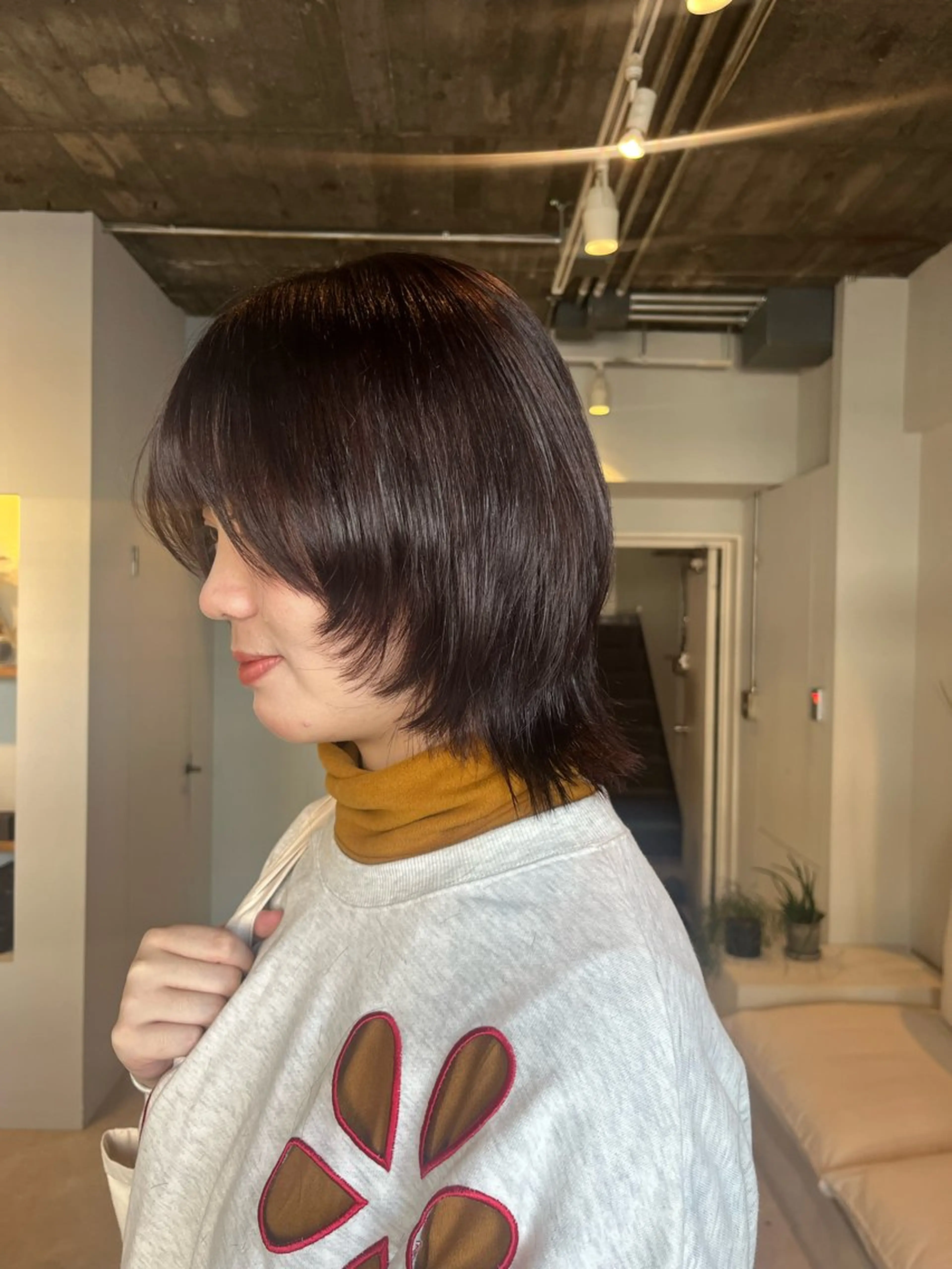 ミディアム カット ヘアカラー スタジオノル パーマ🌀あやなのヘアスタイル