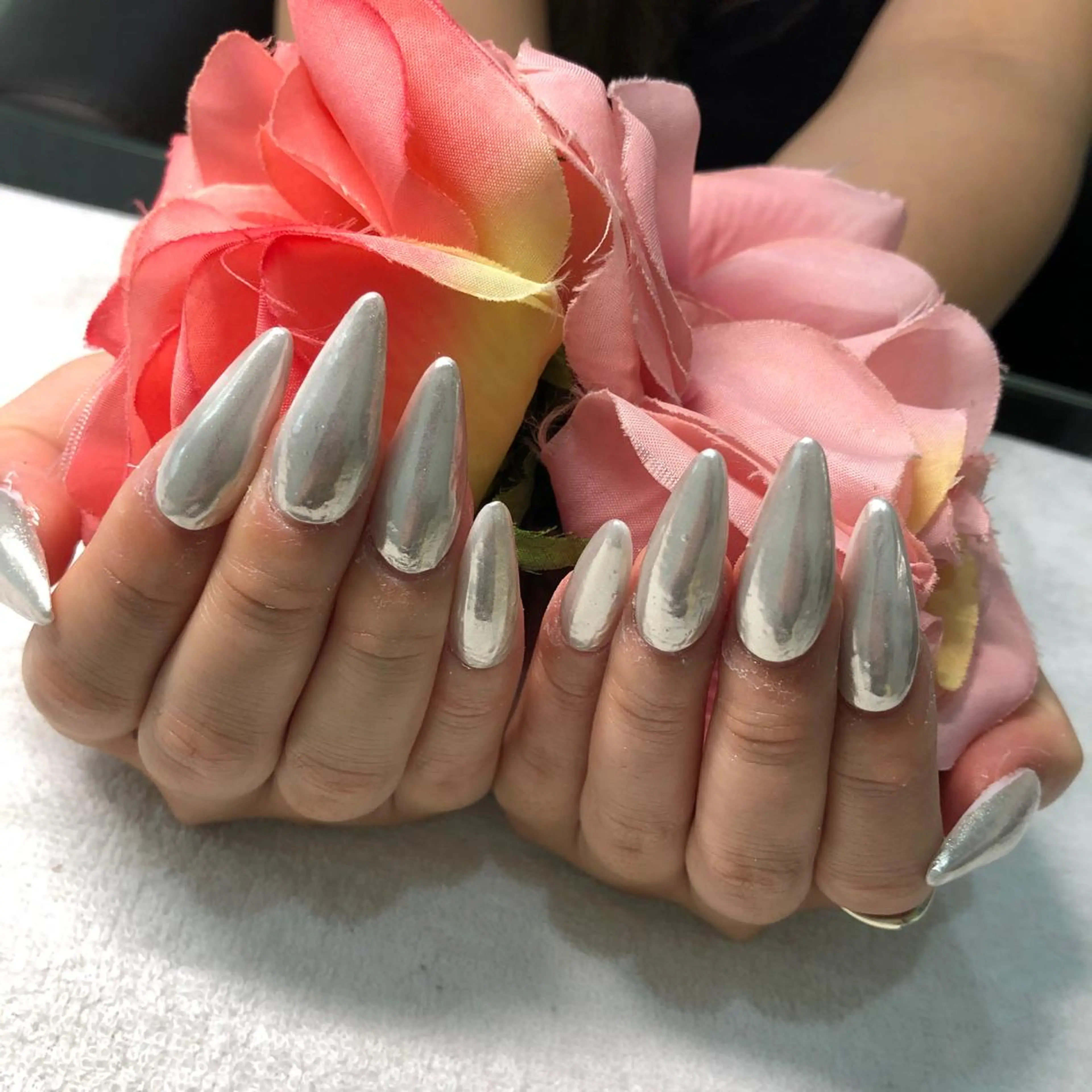 ロング ネイル ミラーネイル ハンドネイル 《LB》ラブリエ Nail&eyeのマツエク・マツパデザイン