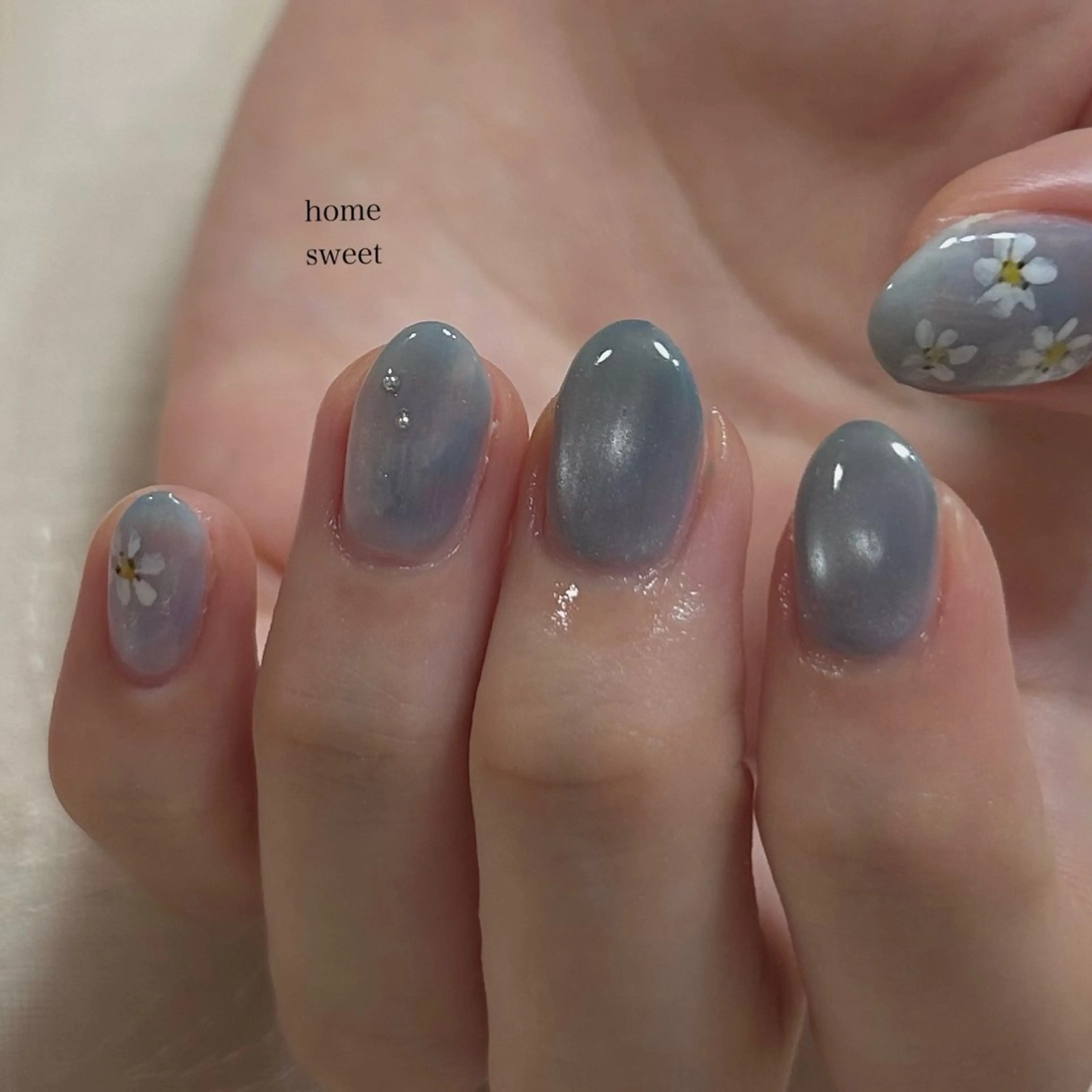 ミディアム ハンドネイル ショートネイル. Home sweetのネイルデザイン