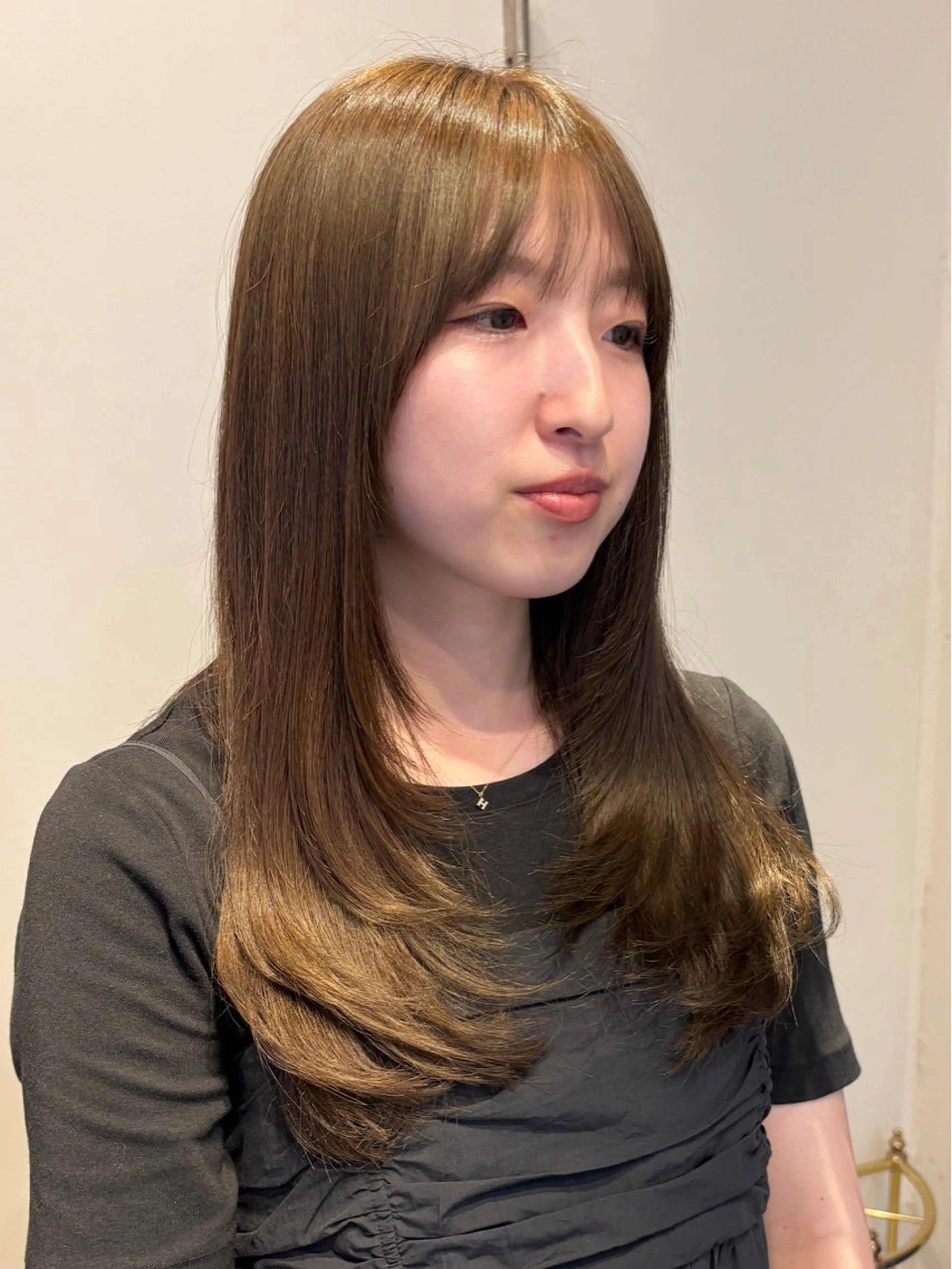 セミロング カット ヘアカラー トリートメント RIN／韓国ヘア レイヤーカットのヘアスタイル