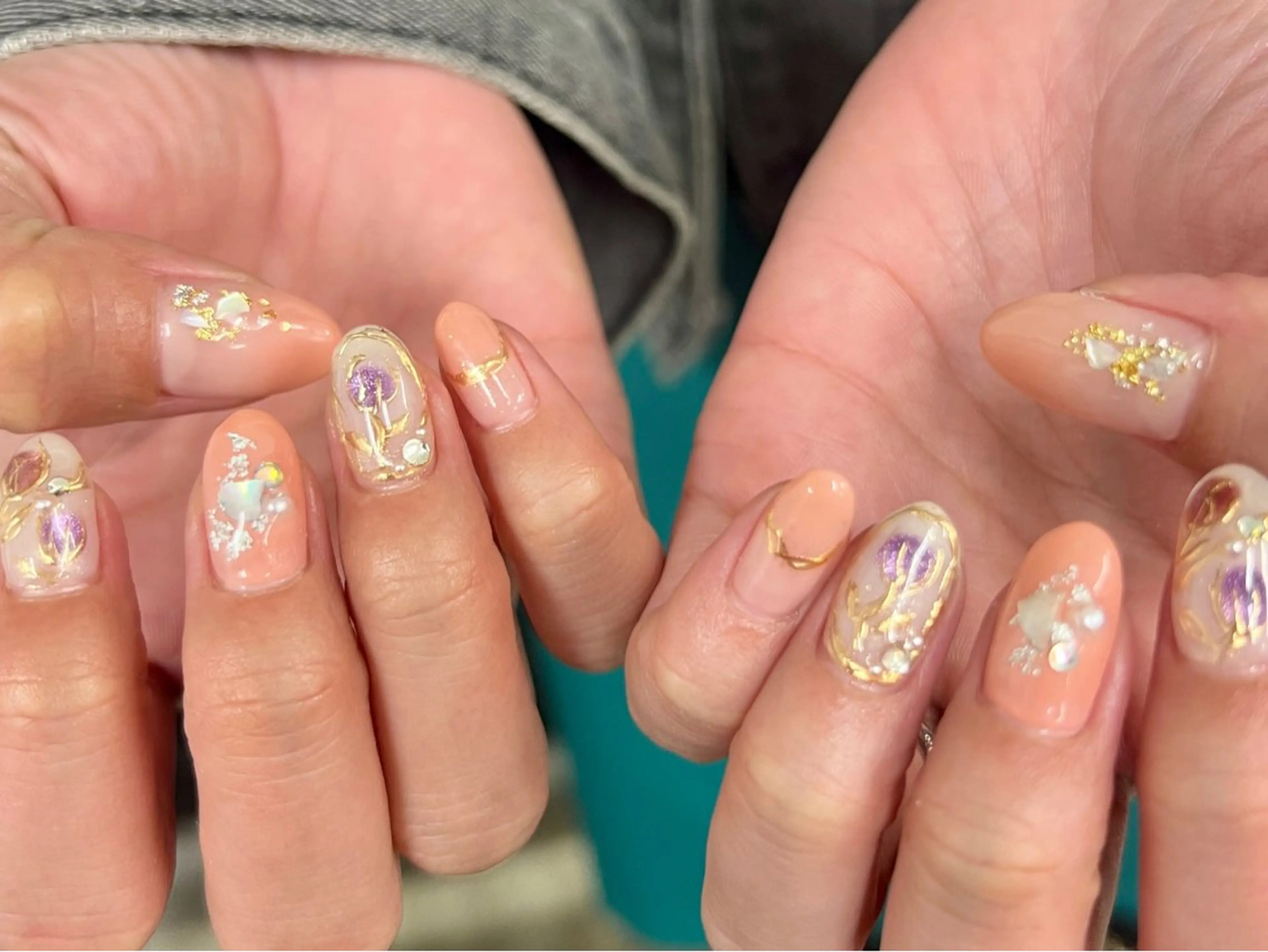 ネイル 春ネイル ハンドネイル 個性派ニュアンス nuts nail所属・【池袋】nuts nail　なつみのネイルデザイン
