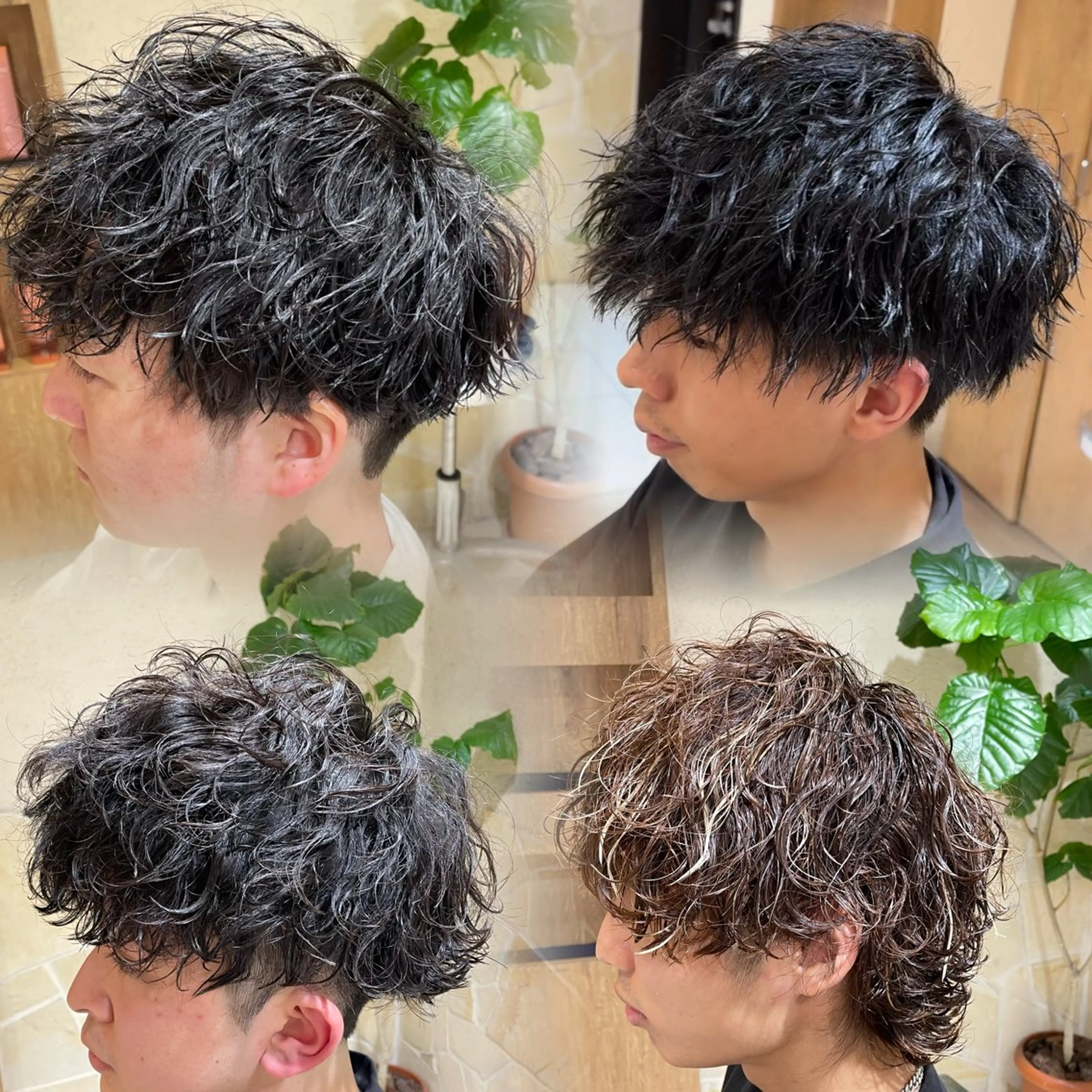 ショート パーマ メンズ メンズパーマ 新宿メンズパーマ メンズバレイヤージュのヘアスタイル