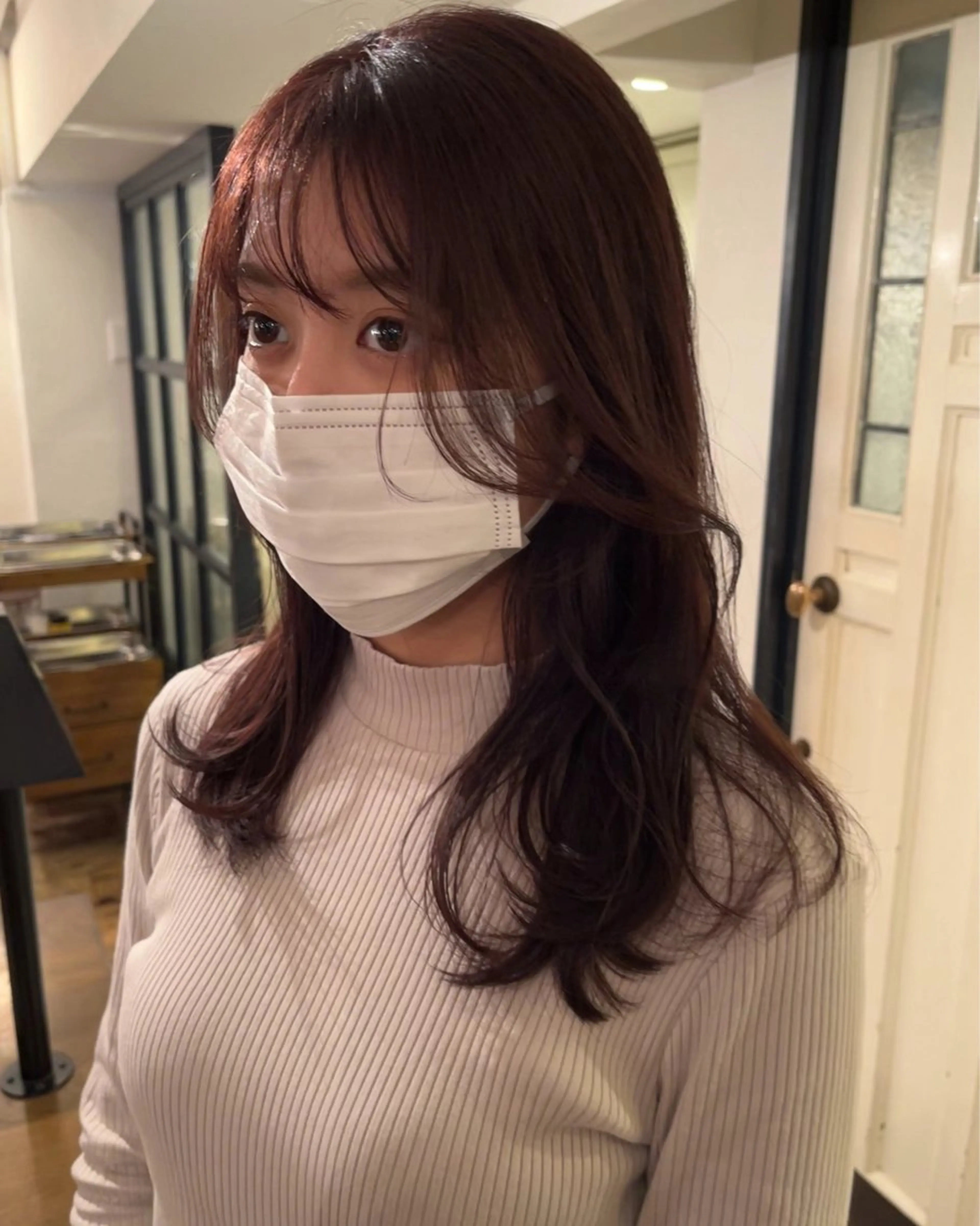 ロング 顔周りカット レイヤーカット ロング 🧸メンズカット 🧸conatsuのヘアスタイル