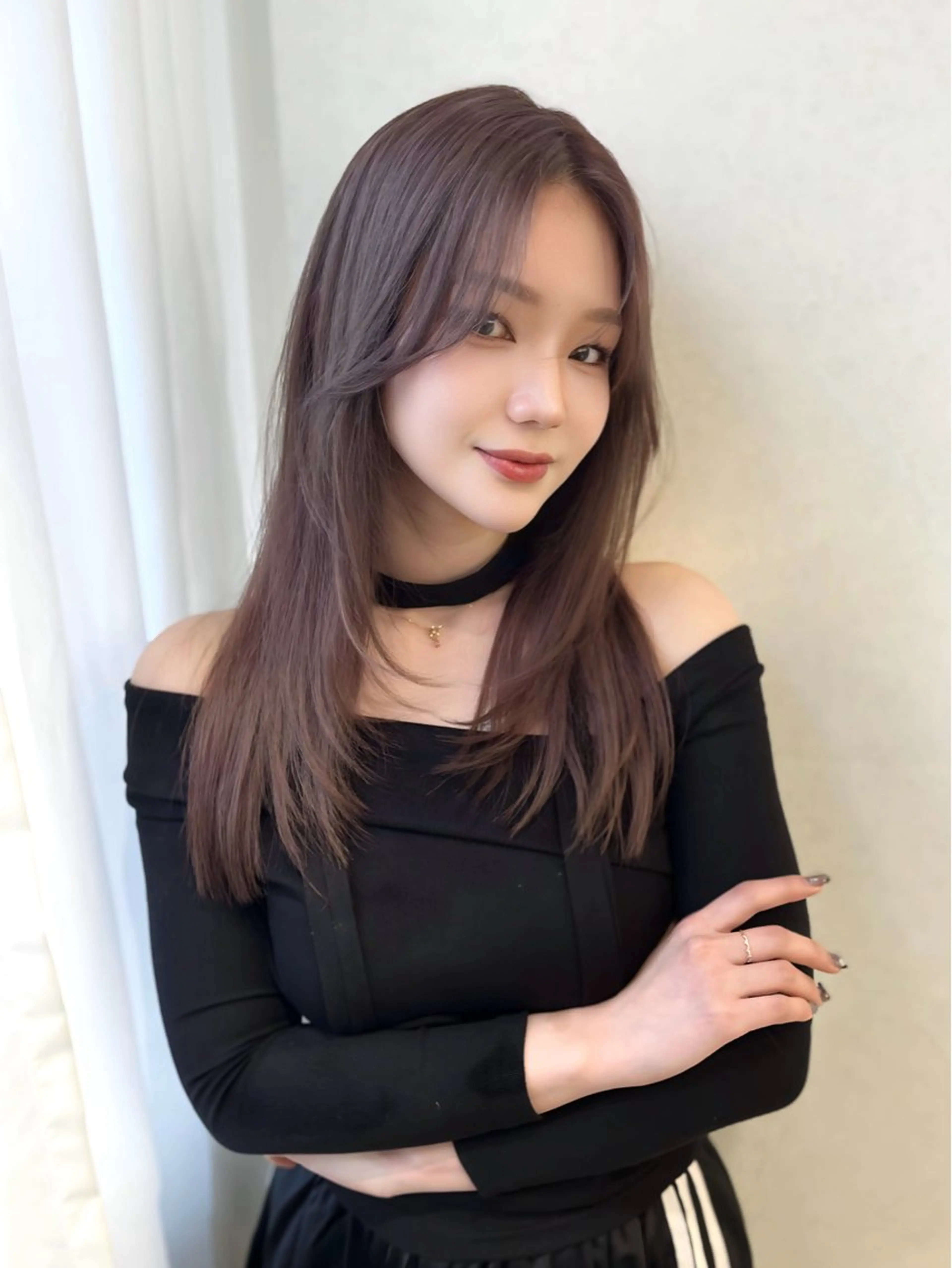 セミロング カラー カット ヘアカラー トリートメント 韓国ハッシュカット/ 新宿/髪質改善/岡崎のヘアスタイル