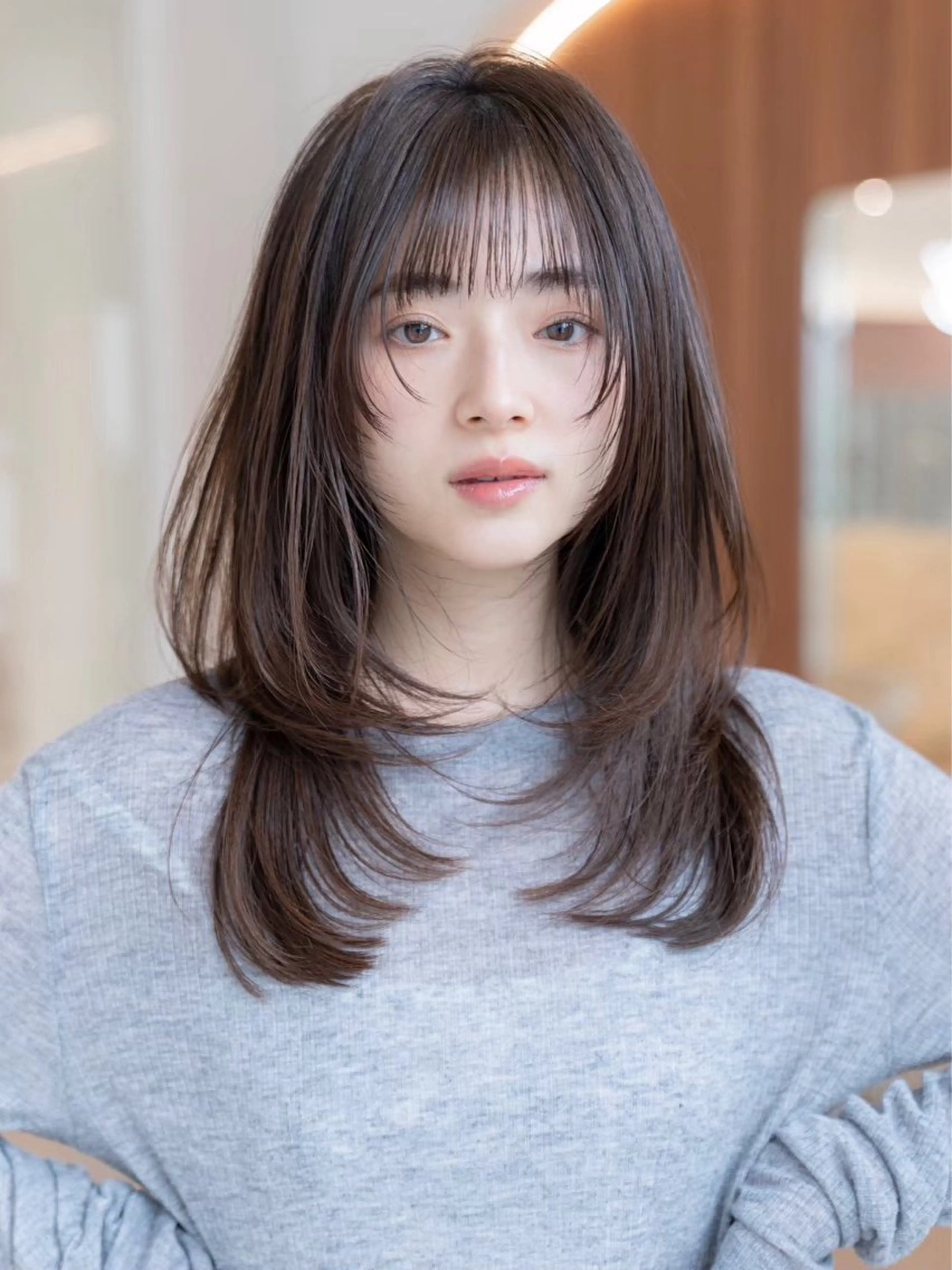 ミディアム カラー カット ヘアカラー 渋谷/韓国レイヤー 顔まわり特化マサキのヘアスタイル