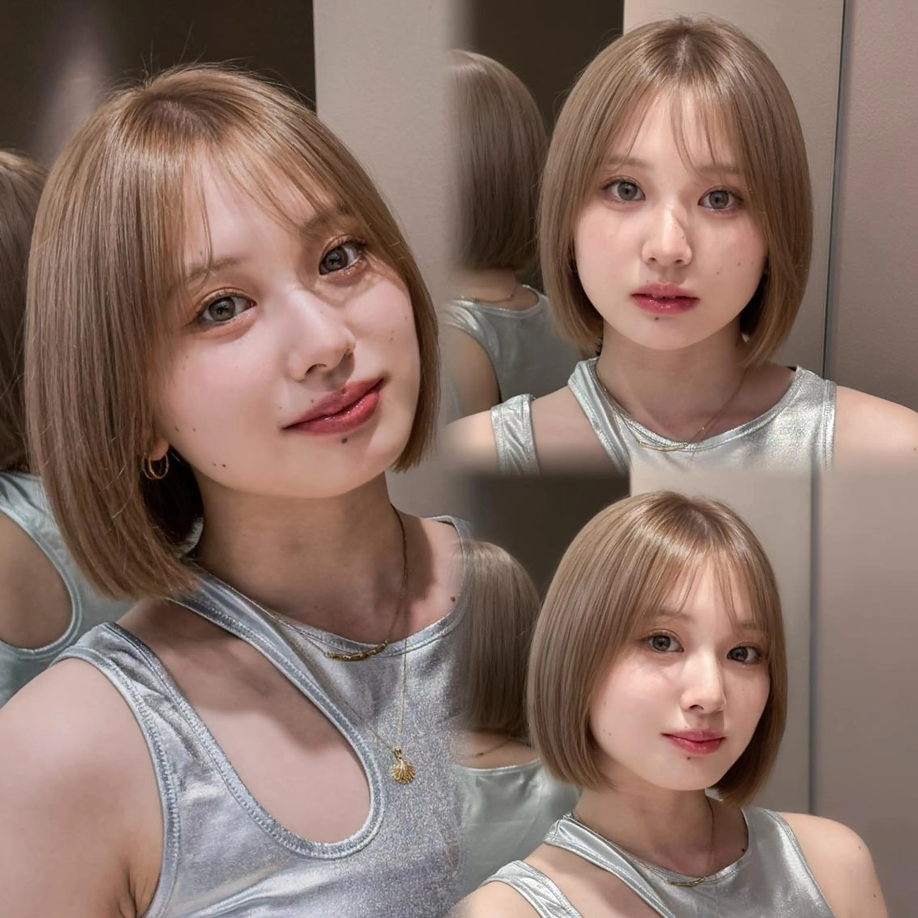 ミディアム カット トリートメント ❣️縮毛矯正/ボブ /韓国/社のヘアスタイル