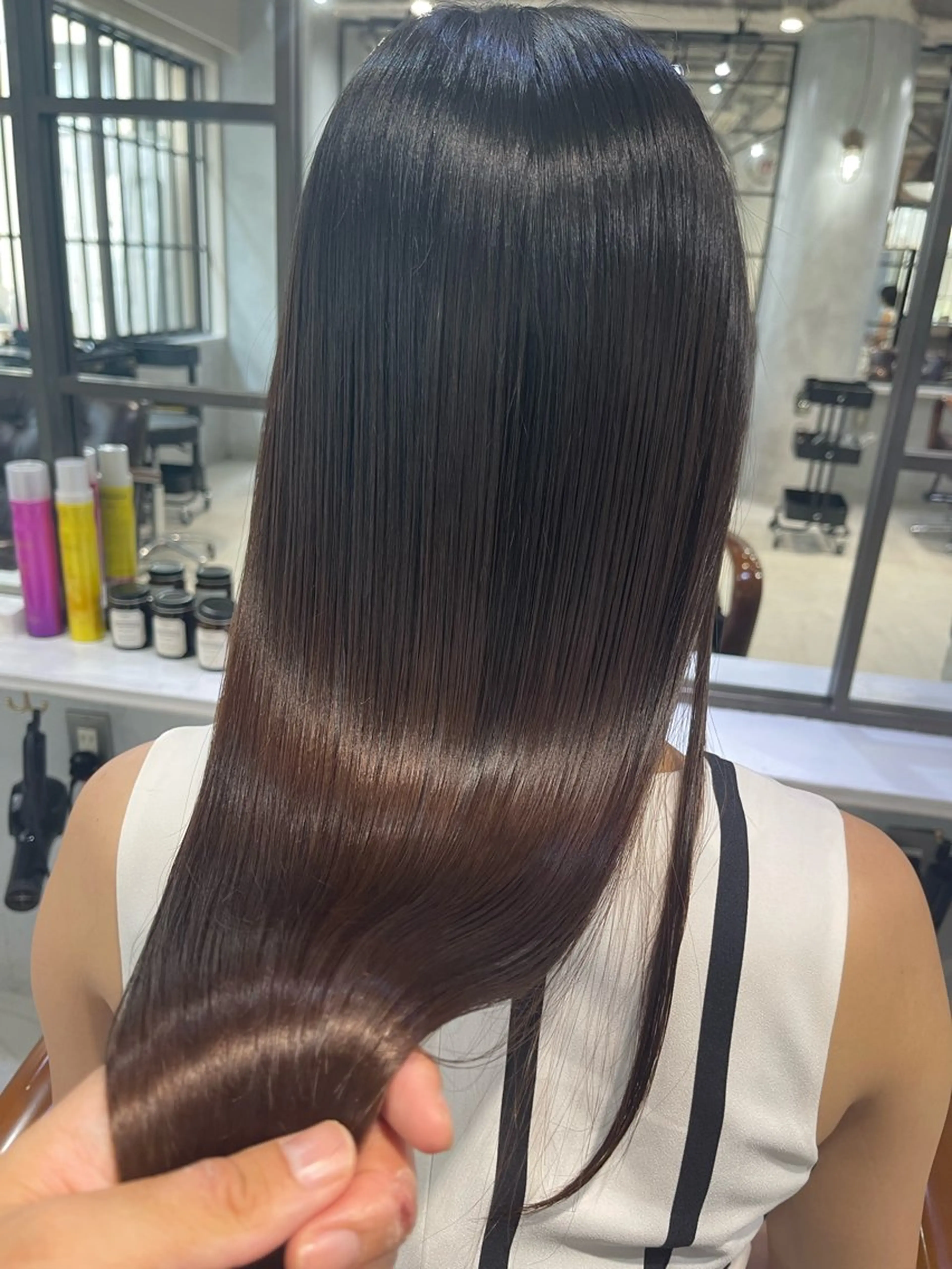 ロング カラー カット ヘアカラー トリートメント 髪質改善／艶髪特化 /柔らかさ/清水翔矢のヘアスタイル