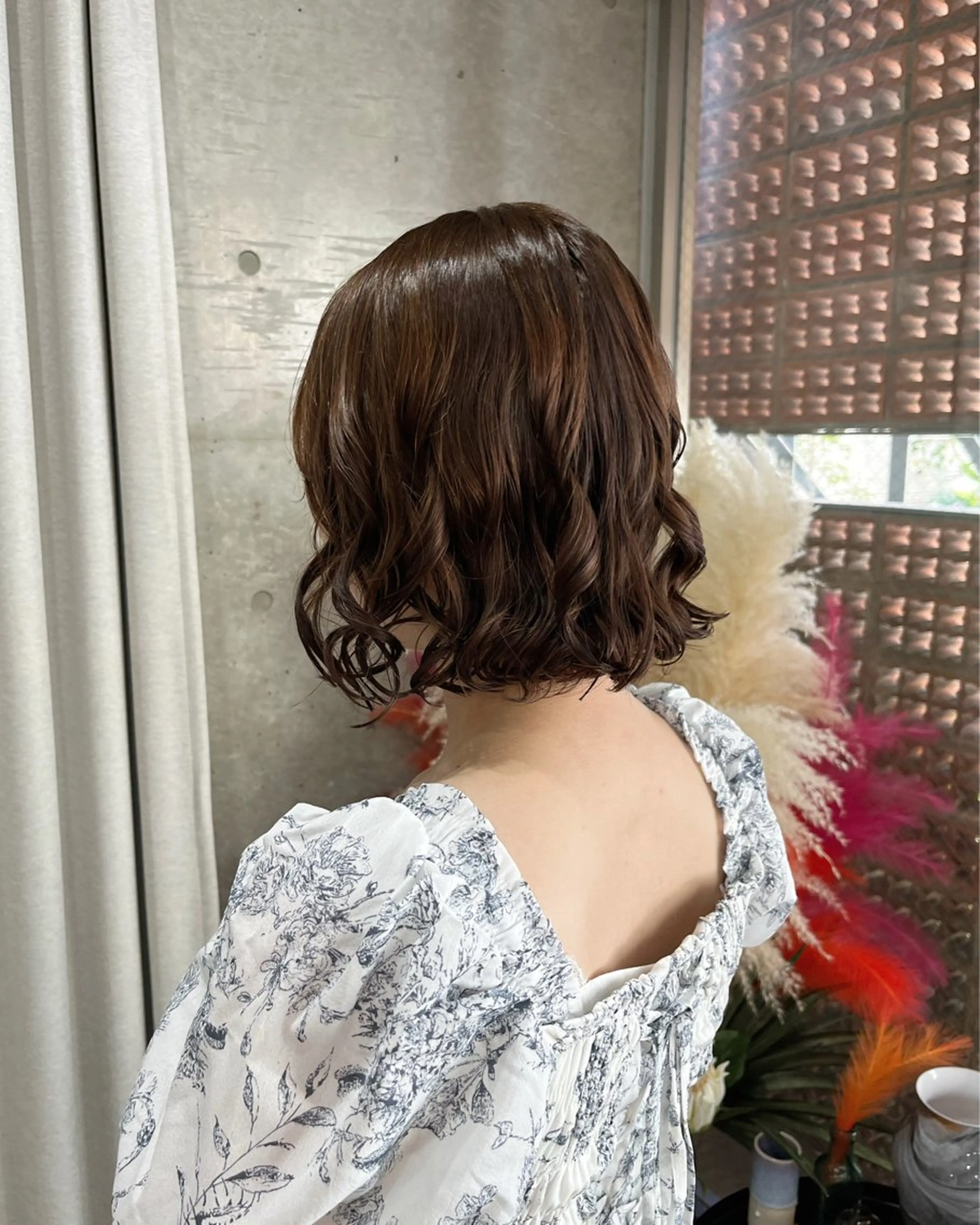 ミディアム カラー パーマ カット パーマ 表参道/髪質改善・ 透明感 colorのヘアスタイル