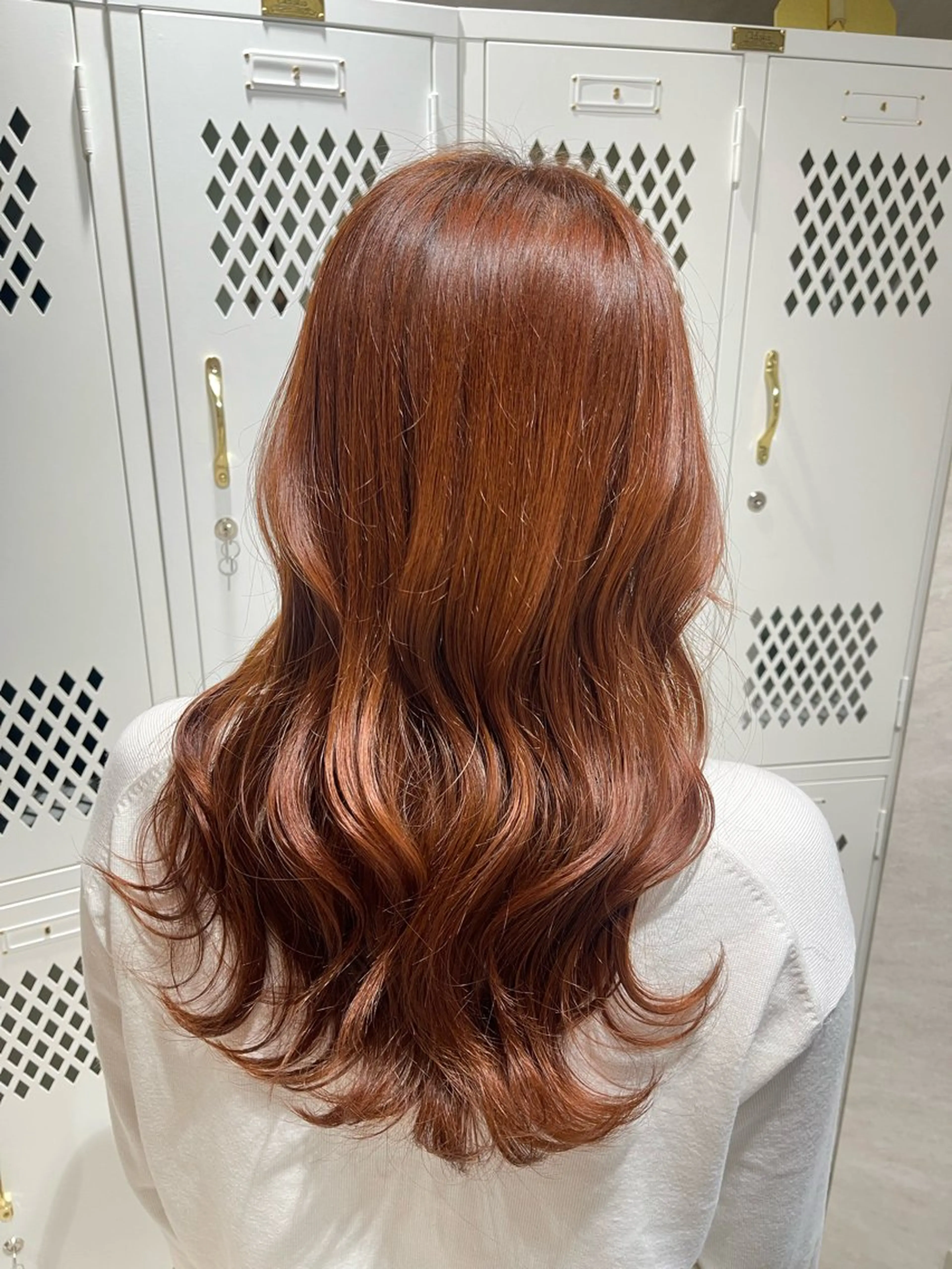 セミロング カラー ブリーチ ブラウンカラー ブリーチなしカラー オレンジ オレンジブラウン カット ヘアカラー トリートメント 🩵ボブ/レイヤー /髪質改善🩵のヘアスタイル