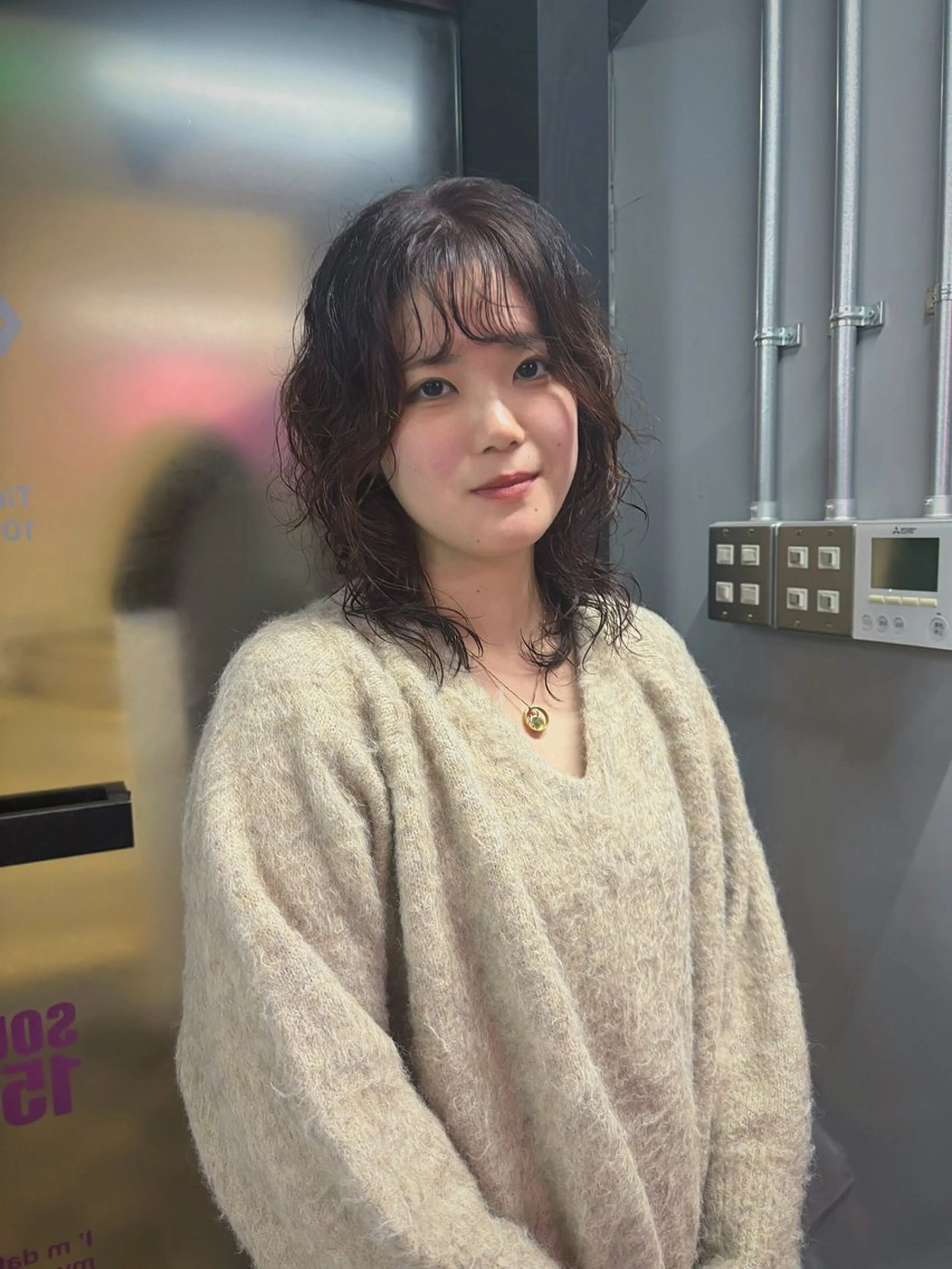 ミディアム パーマ パーマ 札幌パーマ レイヤー/後藤海音のヘアスタイル