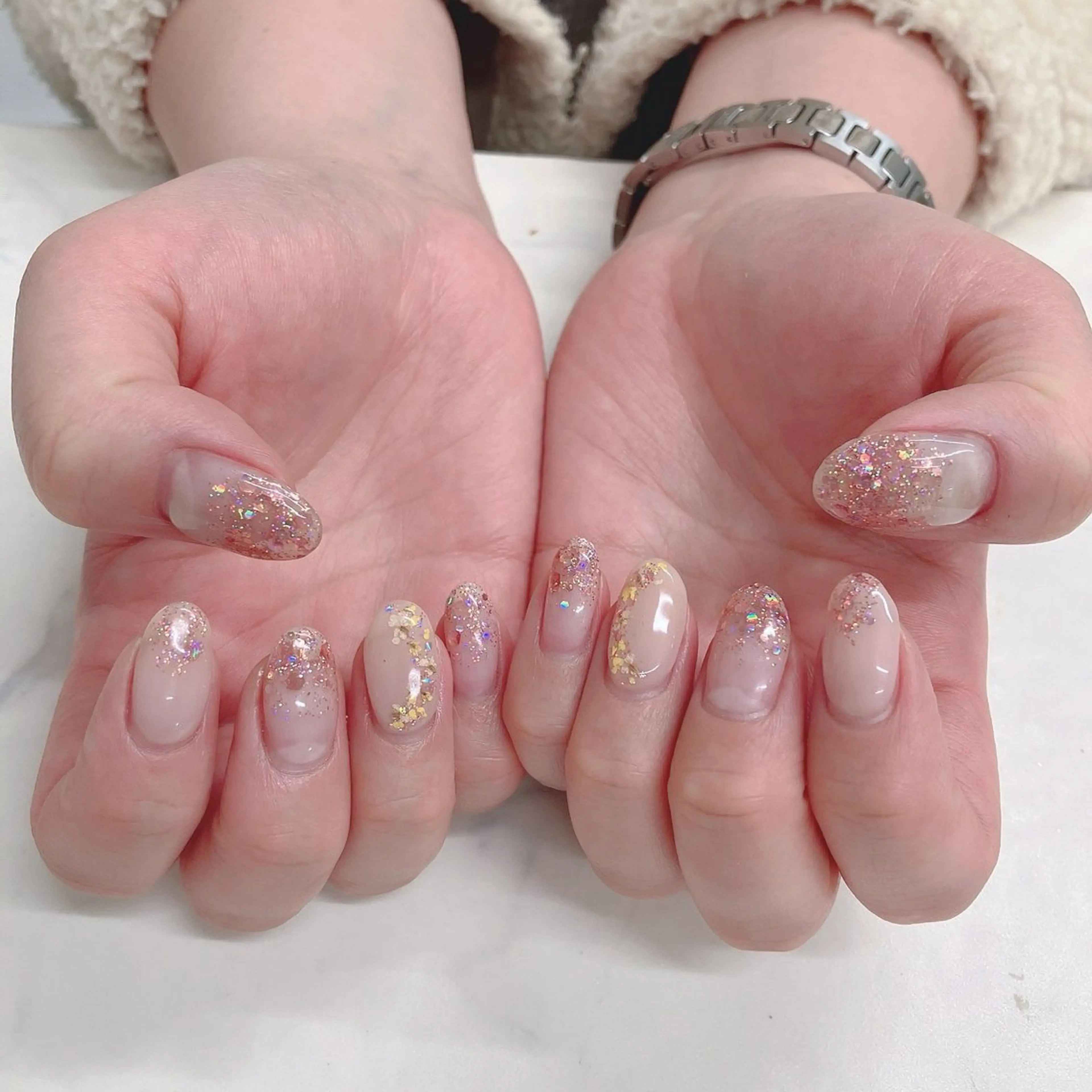 ネイル メンズネイル ニュアンスネイル 春ネイル バレンタイン ハンドネイル ハンドケア Beauty Salon Ace（ネイルサロン　エース）所属・池袋フィルイン Ace♡長さだしのネイルデザイン