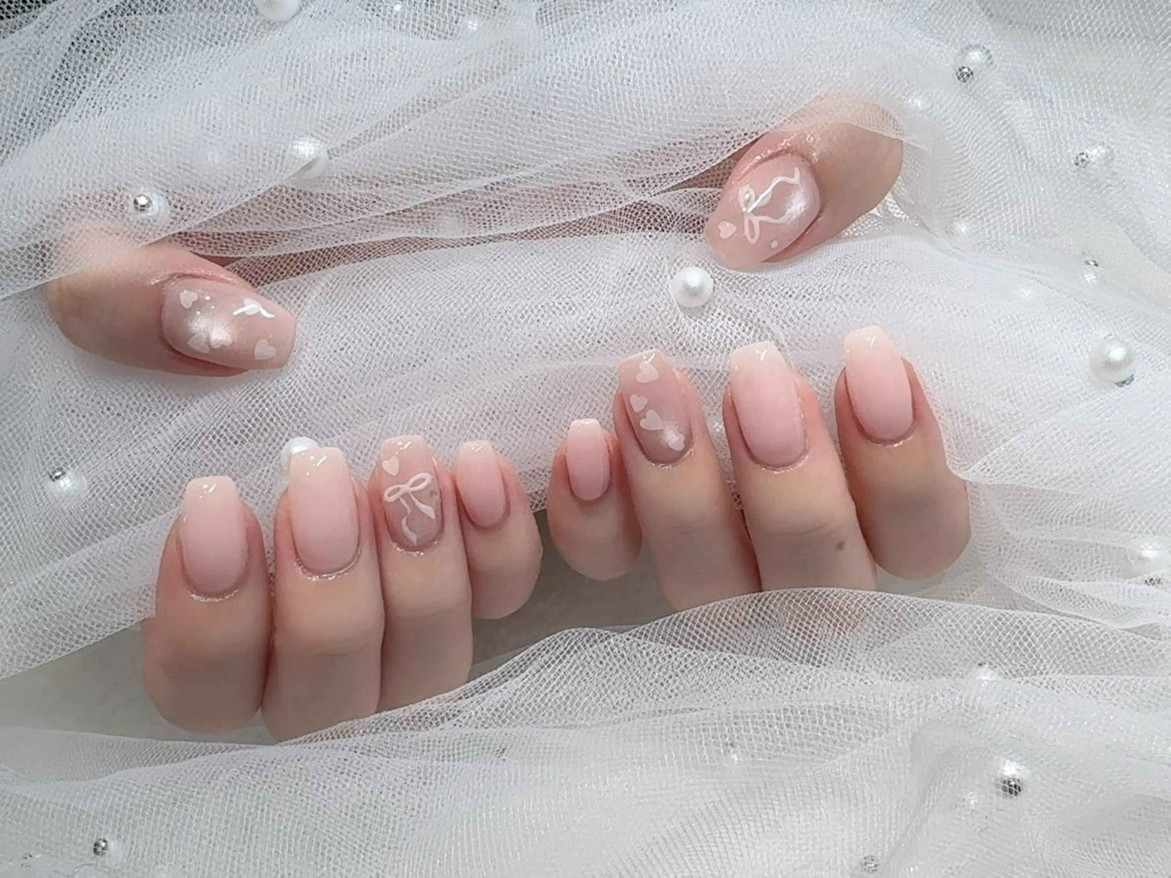 ネイル I-nailロング /ワンホン/キラキラのネイルデザイン