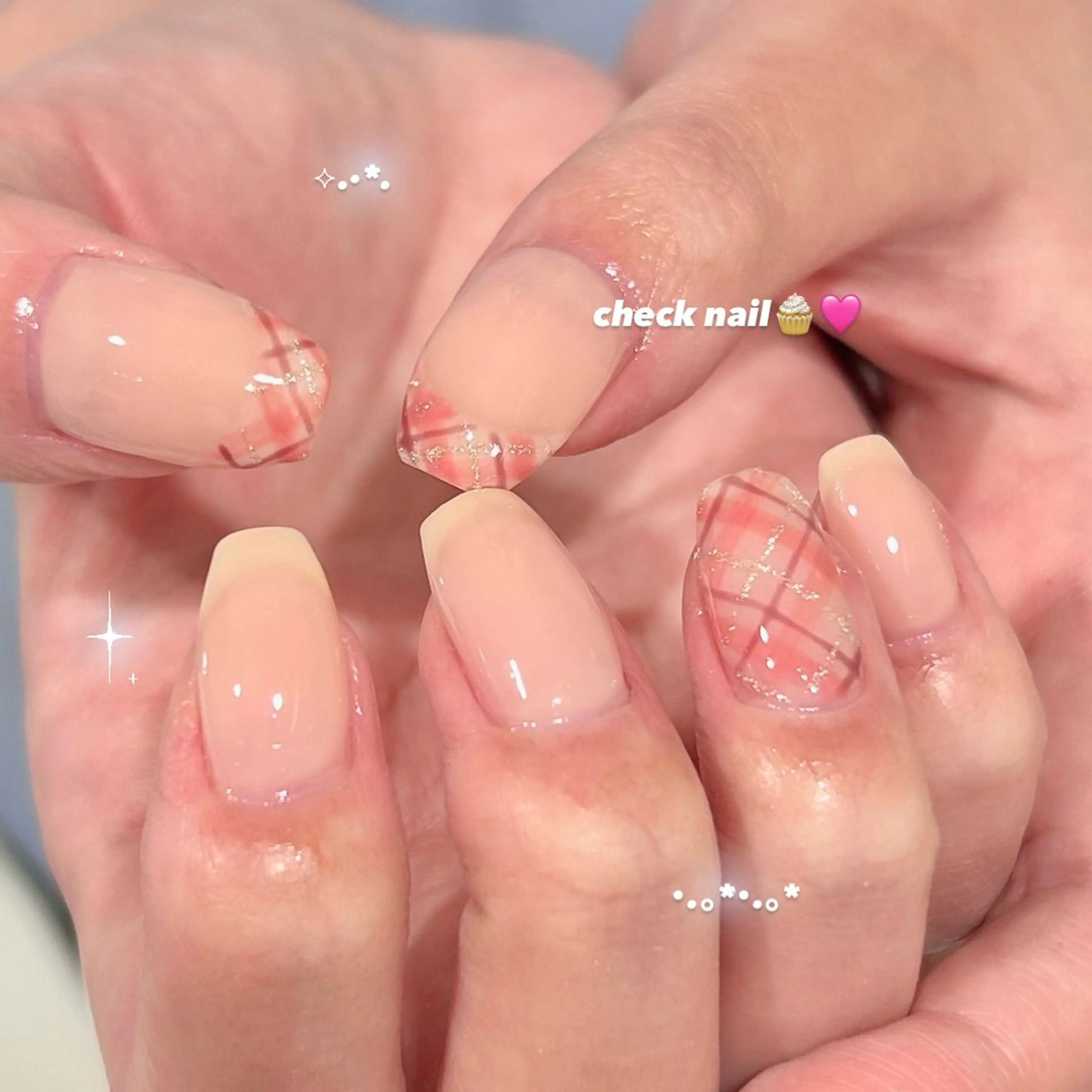ネイル チークネイル フレンチネイル ジェルネイル ガーリー マグネットネイル ハンドネイル 🎀チーク/ちゅるん 🫧chisa🎀のネイルデザイン