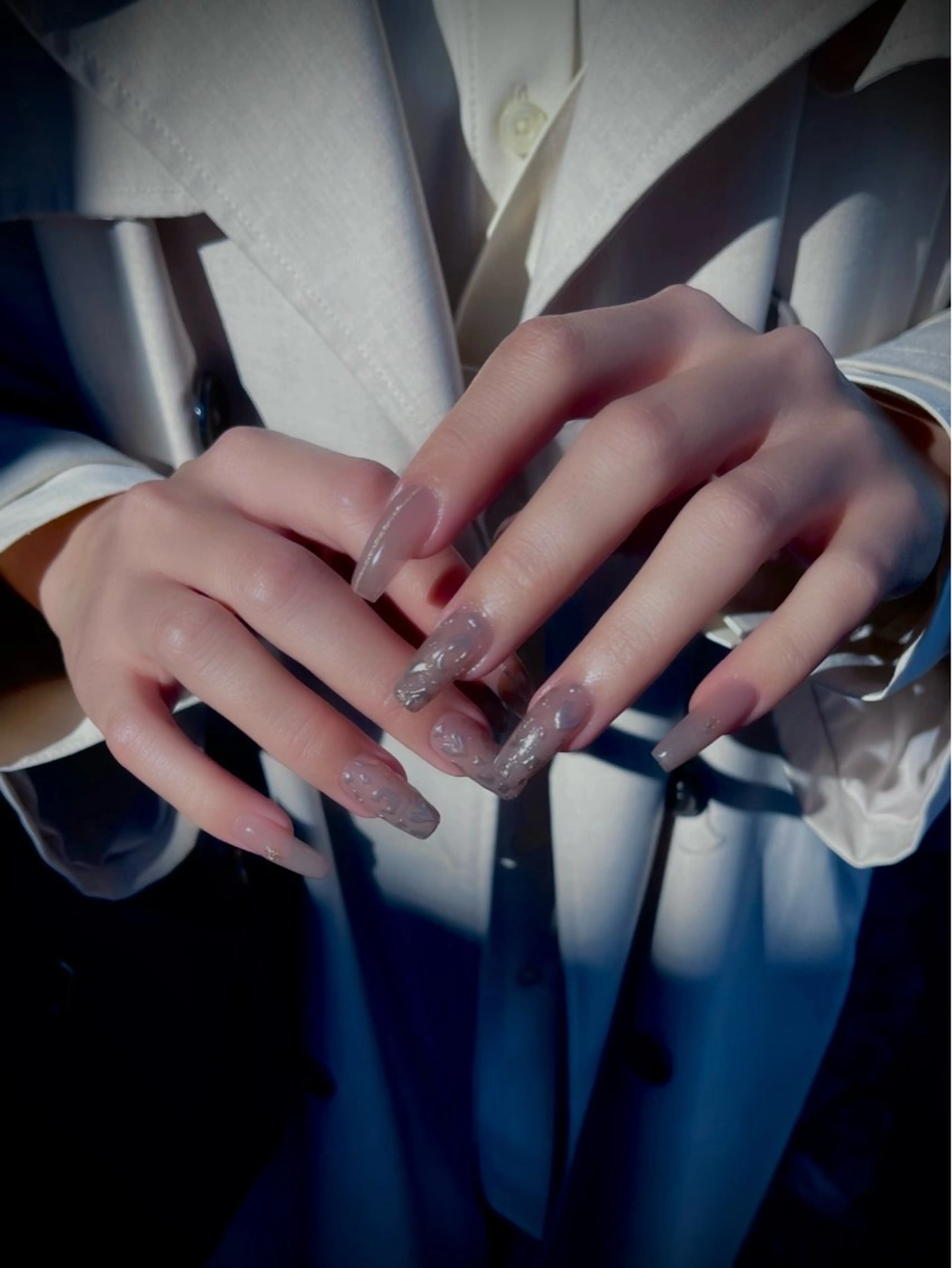 ネイル キラキラネイル マグネットネイル ワンカラーネイル スカルプネイル ワンホンネイル nine.🦋 YUKOのネイルデザイン