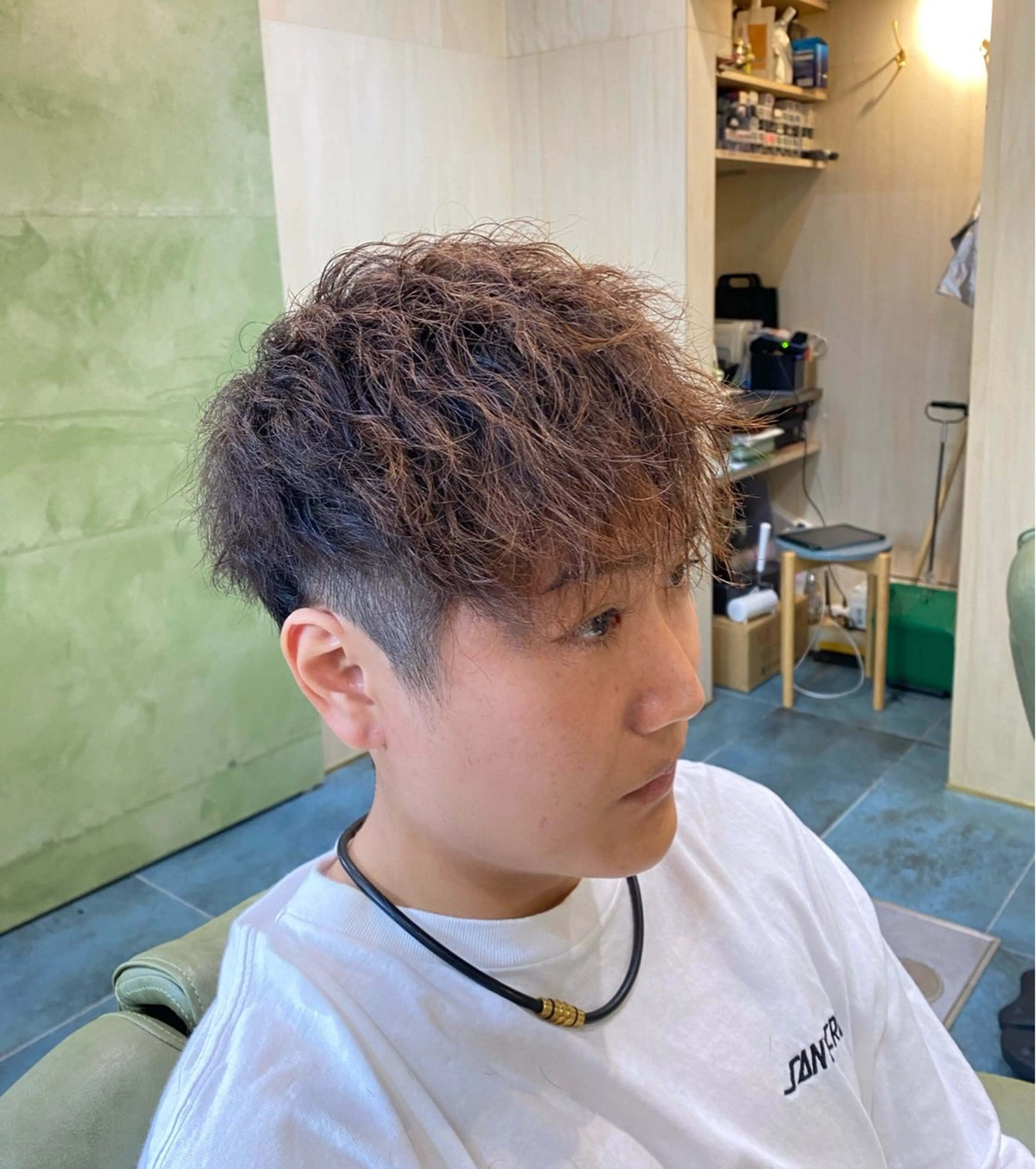 ショート パーマ メンズ メンズパーマ ツイストスパイラルパーマ ツーブロック スパイラルパーマ メンズカット/パーマ 福島区SOSOのヘアスタイル