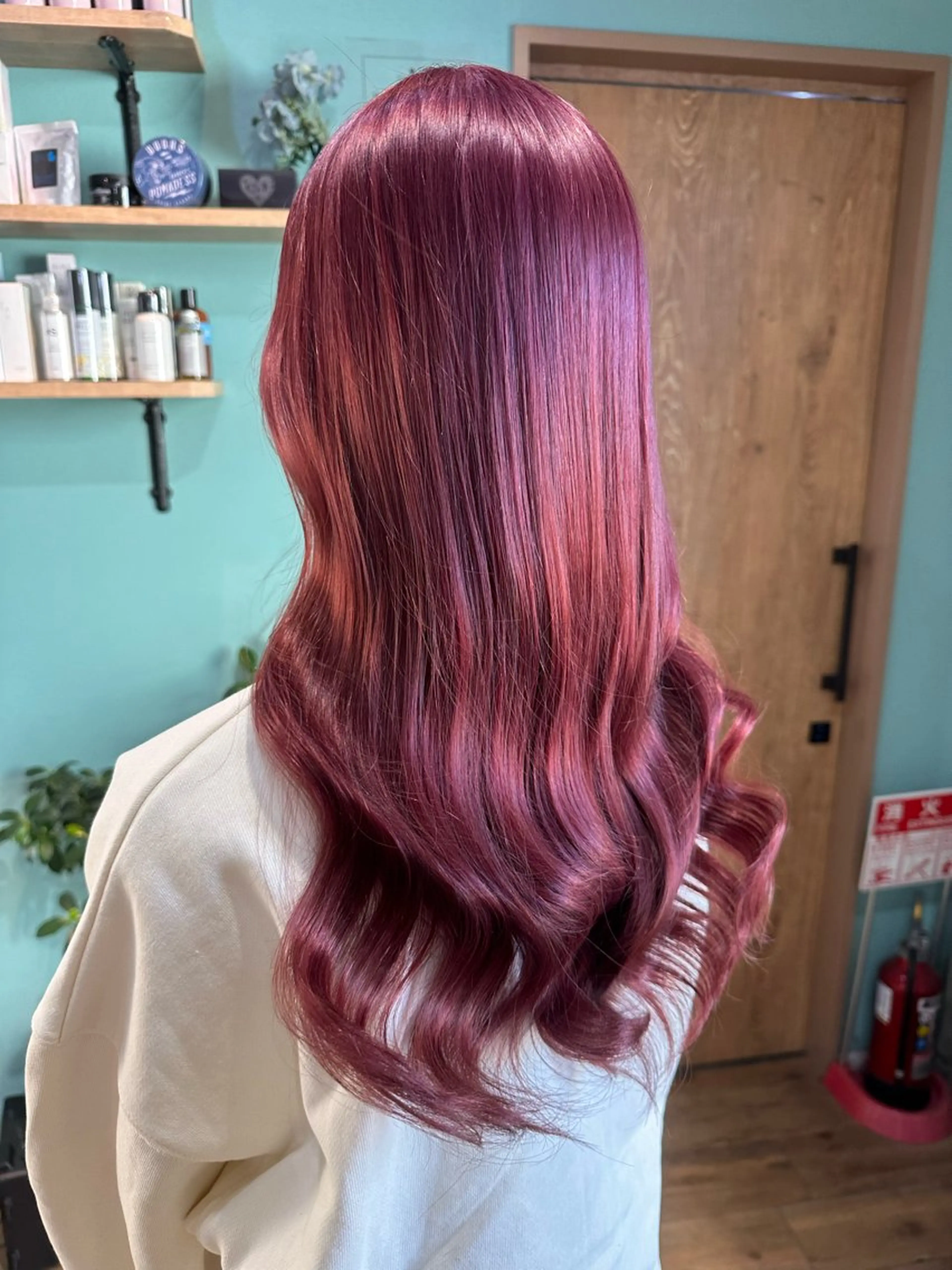 ロング カラー ピンクカラー ヘアカラー トリートメント 🧸プルエクステ❤︎ ネイルKAO🧸のヘアスタイル