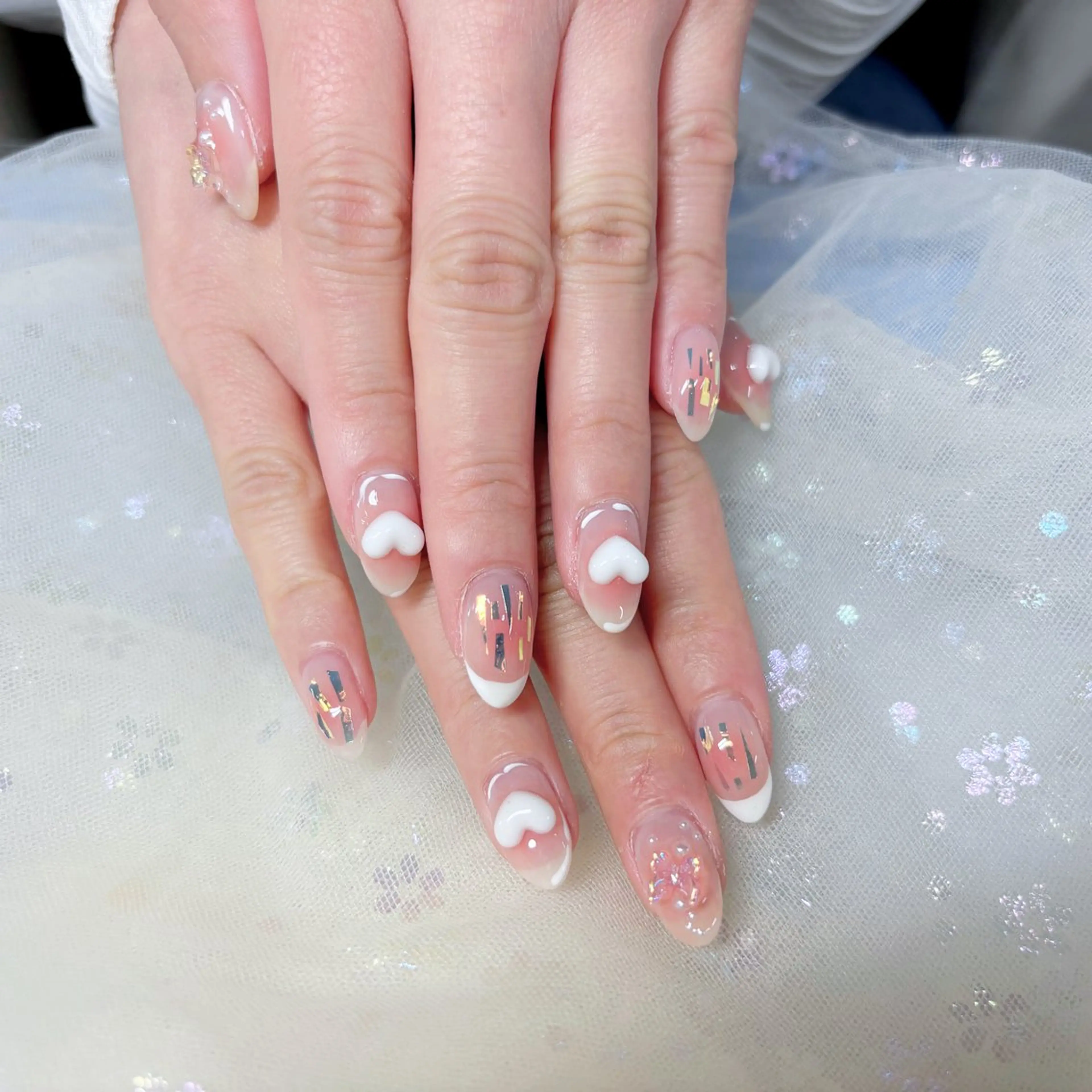 ネイル ハンドネイル H3 Nail Tsuki🦋💙のネイルデザイン