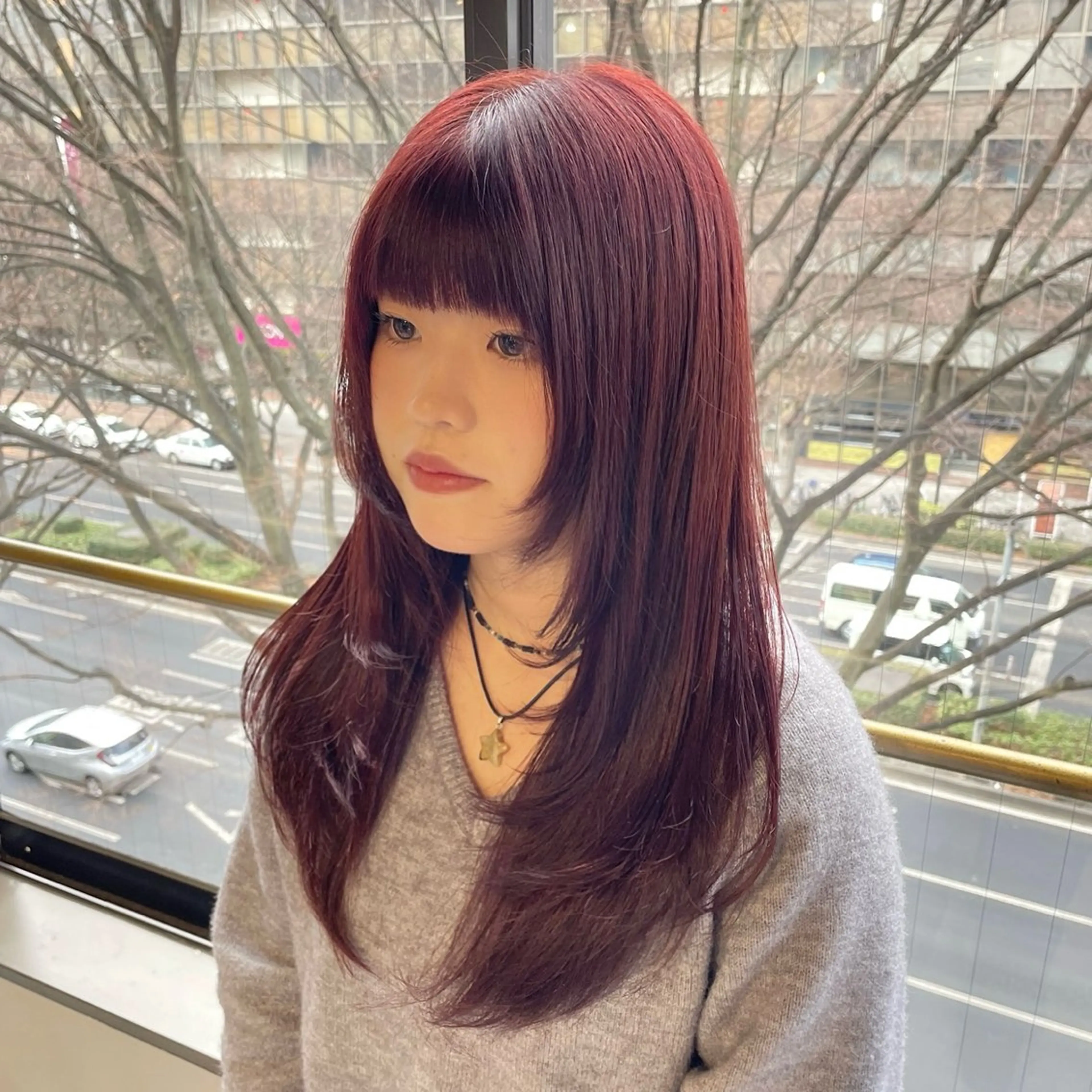セミロング Mimi🎀 ブリーチなしＷカラーのヘアスタイル
