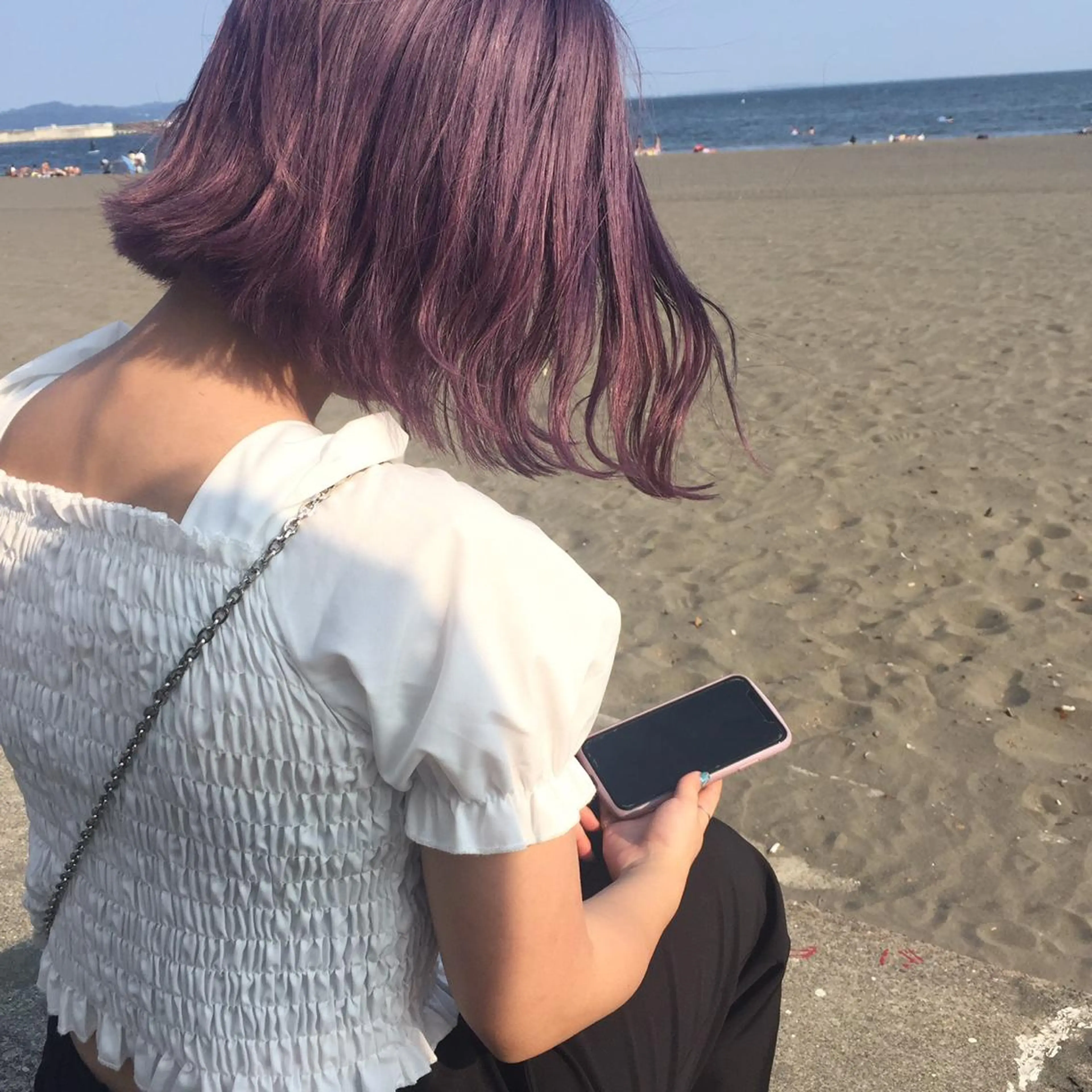 カラー ブリーチ ｱｵﾇﾏﾐﾕ☁️ /ボブ/ハイトーン/のヘアスタイル