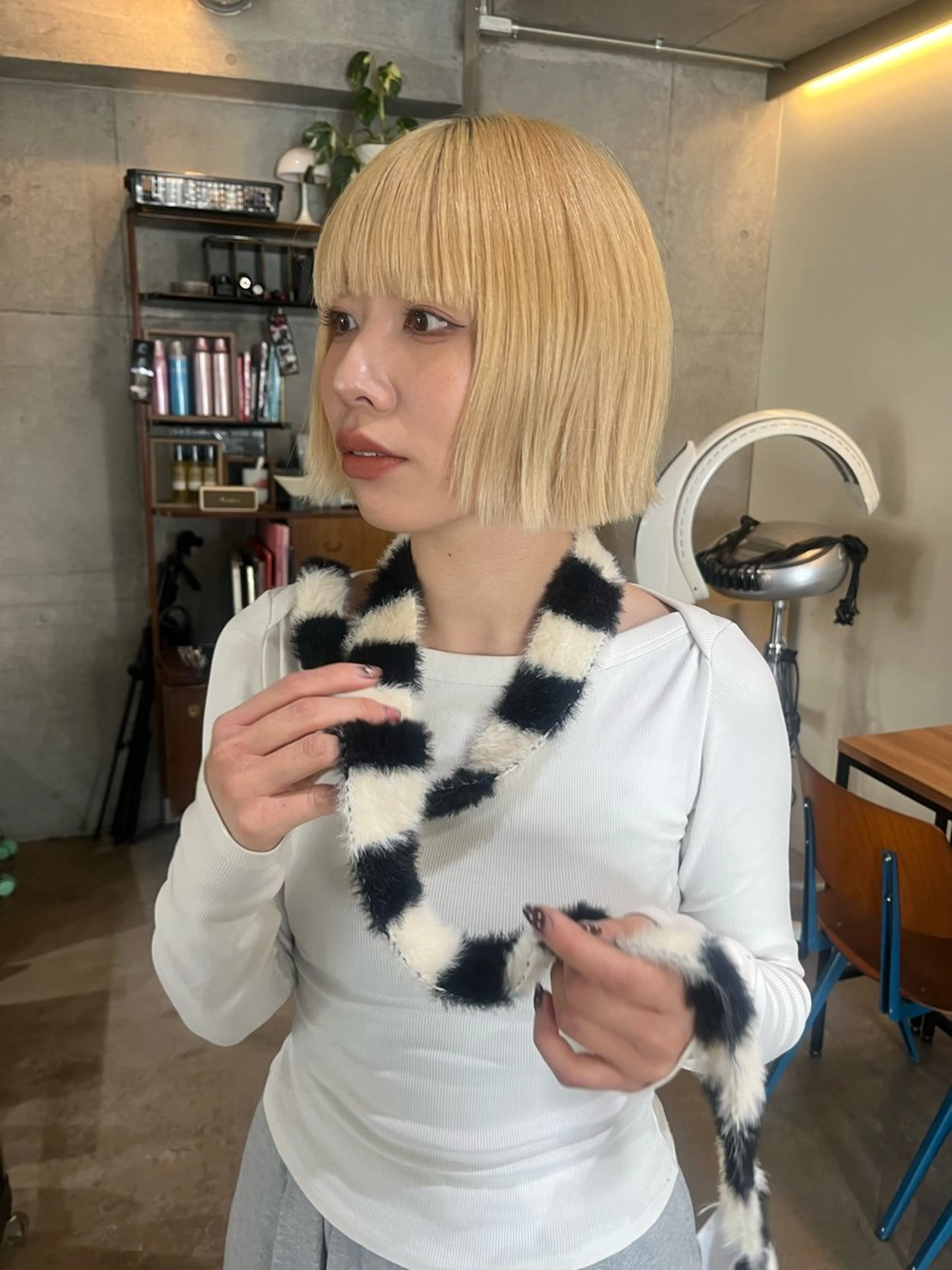 ショート ボブ 韓国風ヘア カット 無料カット/ハイ トーンカラー/きらのヘアスタイル