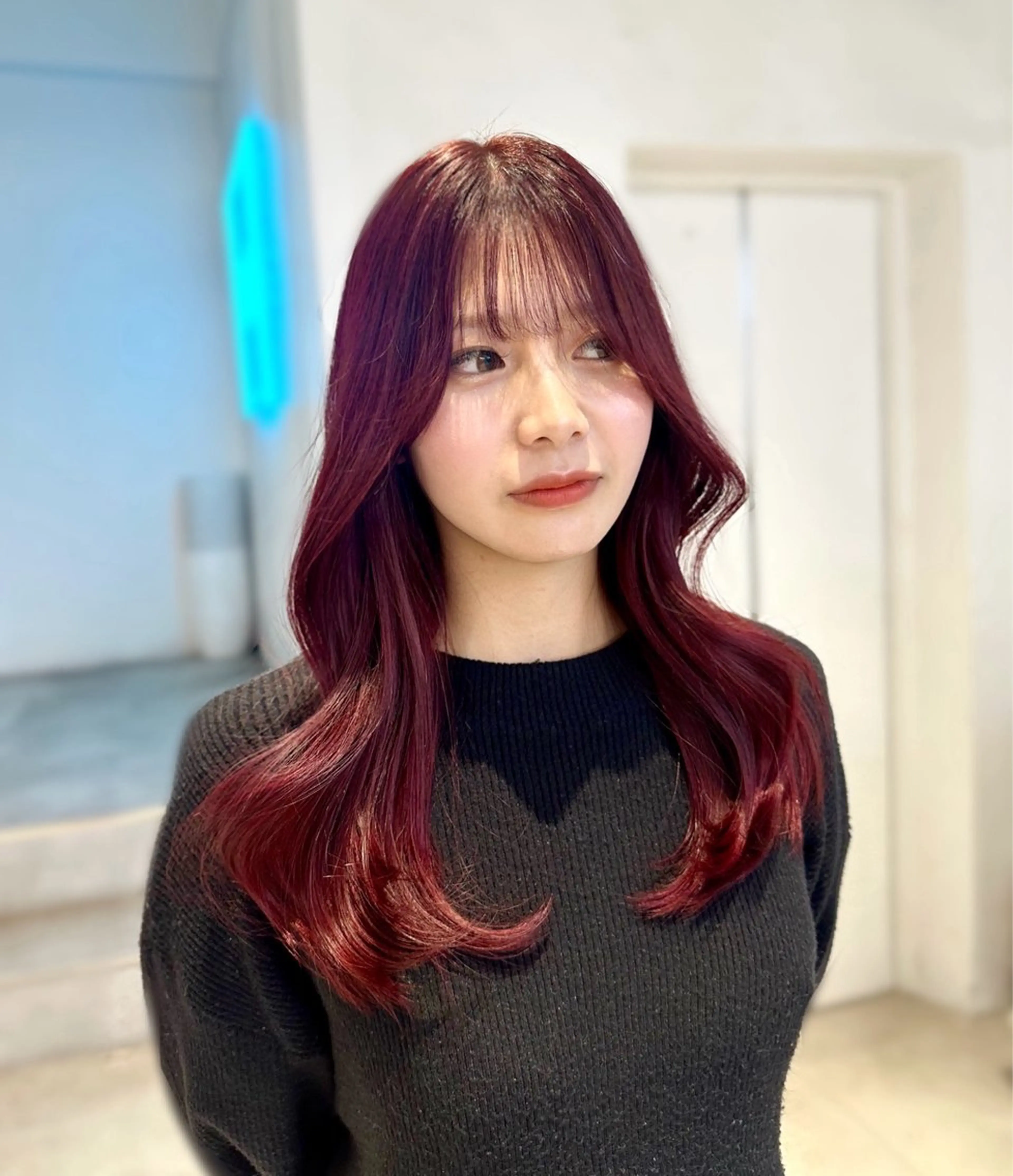 ロング レイヤーカット ヘアカラー トリートメント 🎀韓国レイヤー特化 🎀ベージュ/ミクのヘアスタイル