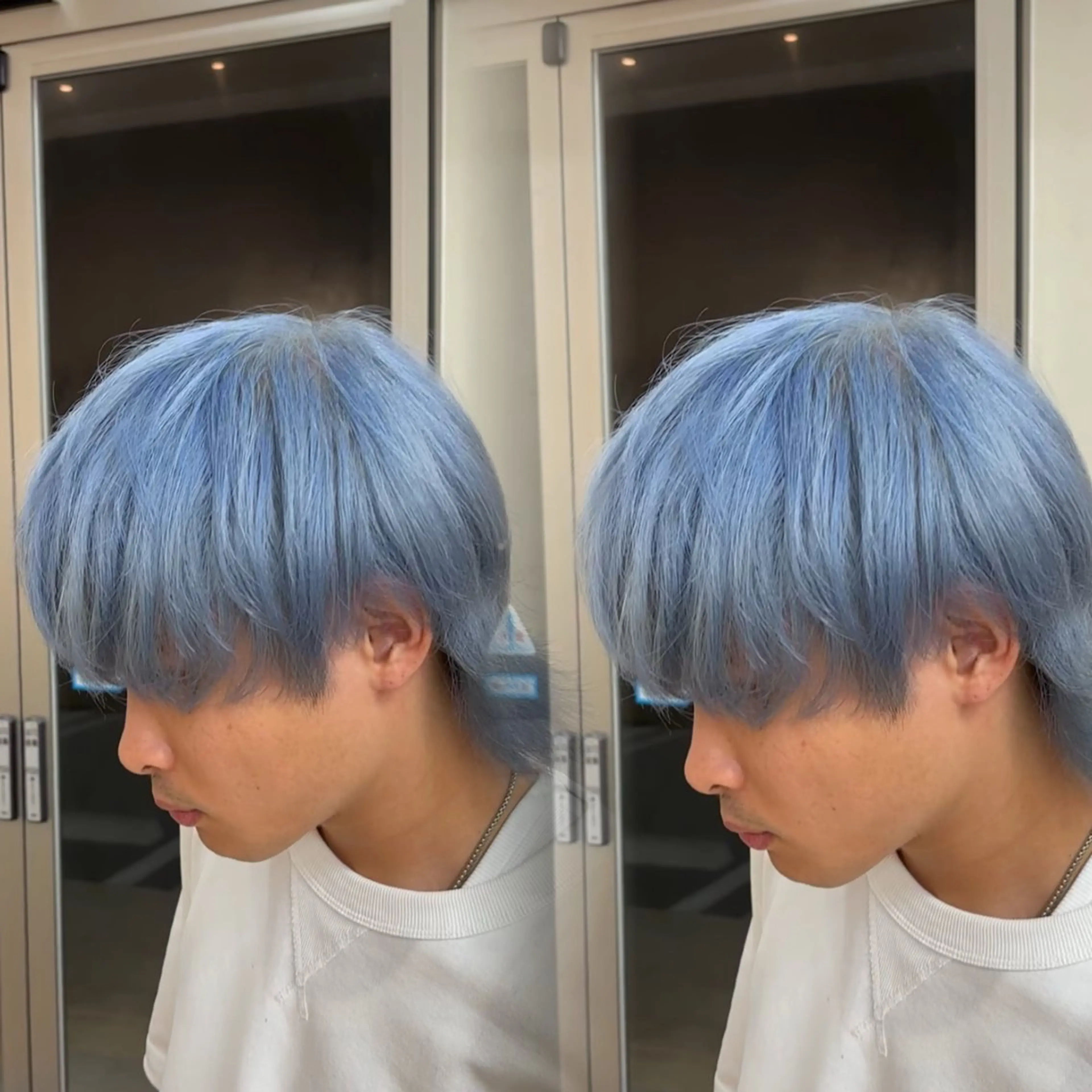 カラー メンズ ブルーカラー ヘアカラー 吉成 葉南のヘアスタイル