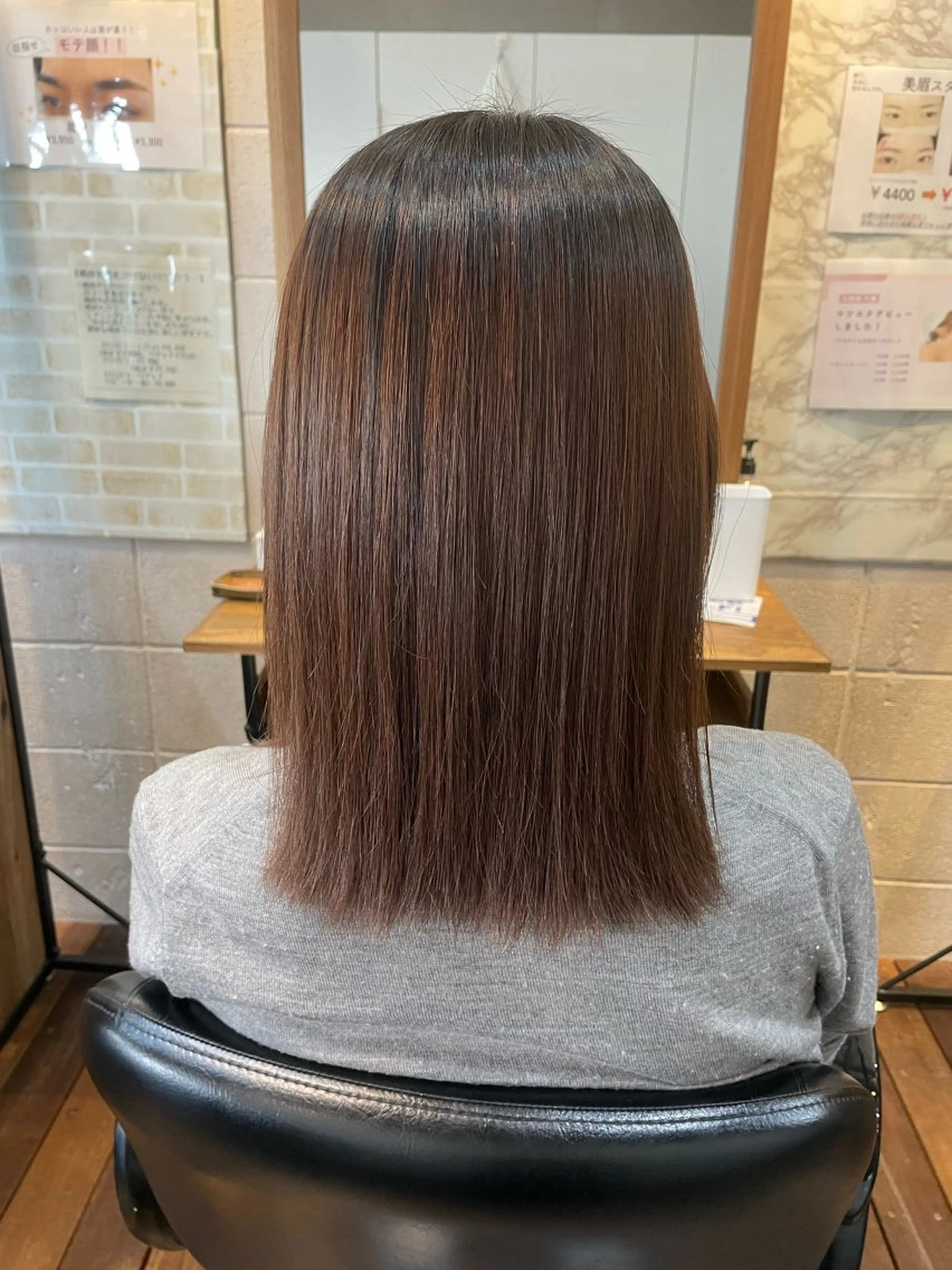 ミディアム 縮毛矯正 アイブロウ◎ rista藤岡佳世のヘアスタイル