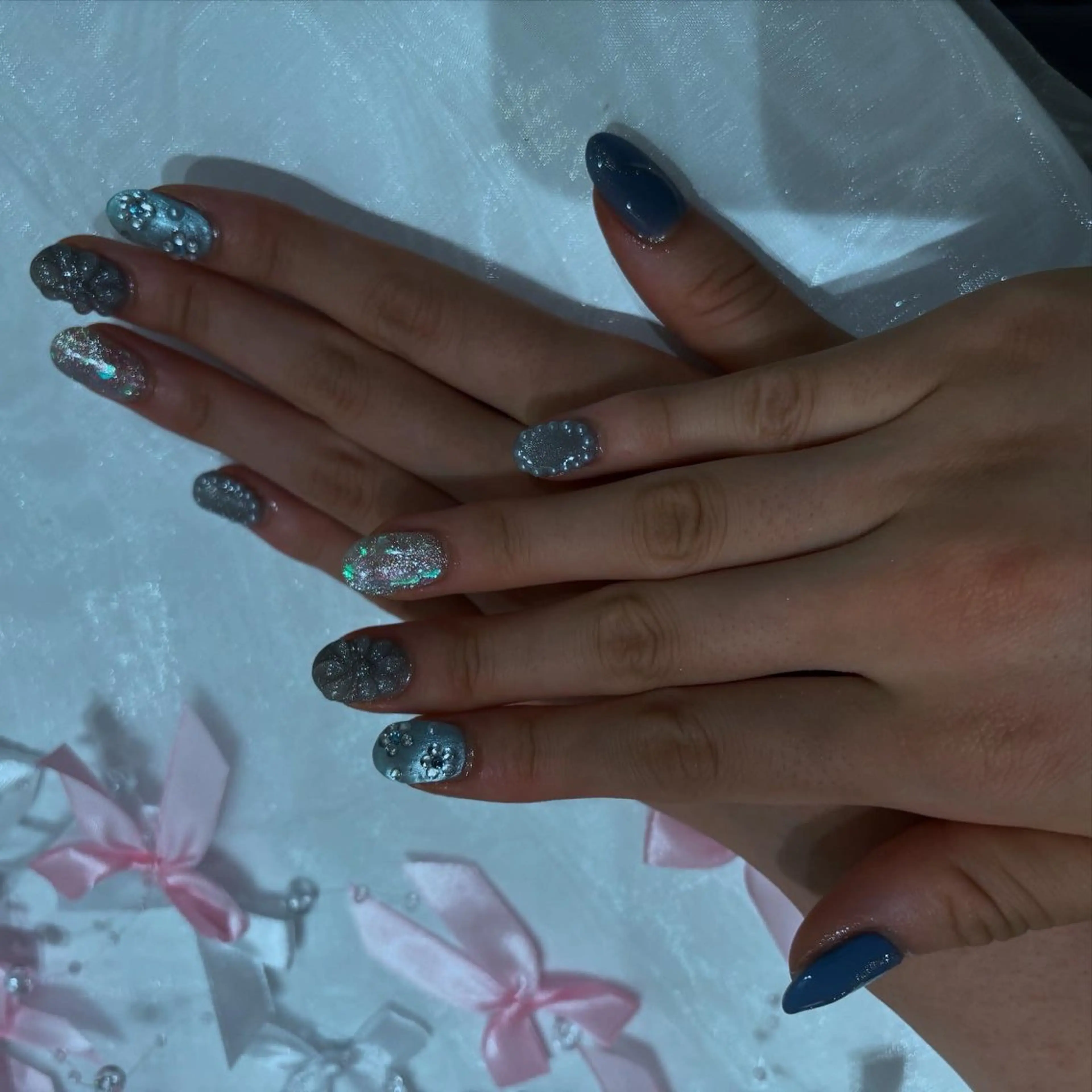 ネイル アートネイル 長さ出し フットネイル ハート キラキラネイル Vante梅田店所属・vante_aimi .パラジェル取扱店のネイルデザイン