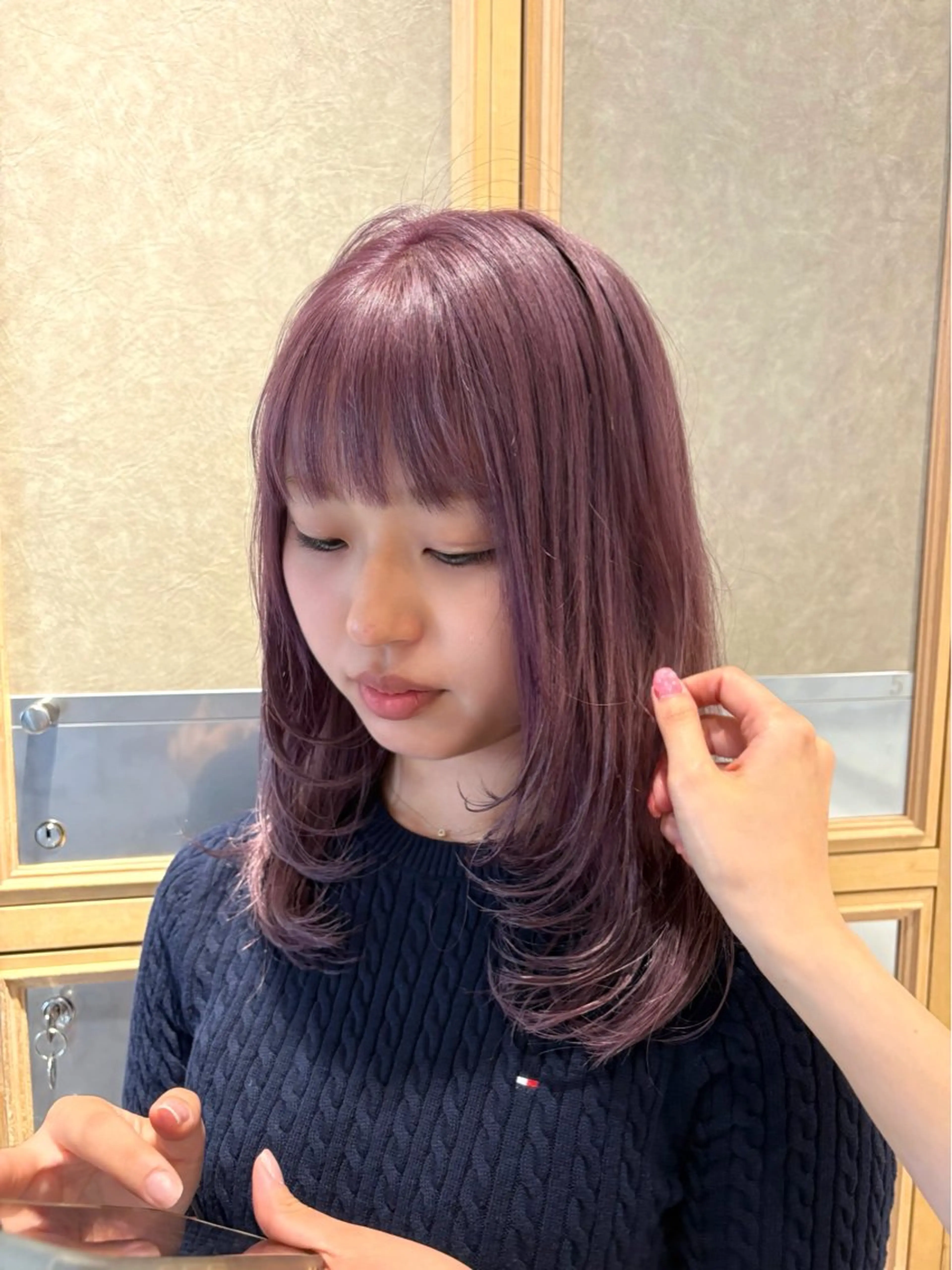 【SET🈹ハイトーンにしたい方はｺﾁﾗ👱🏻‍♀️】似合わせカット✂️➕2ケアブリーチ➕髪質改善カラー🎨の写真