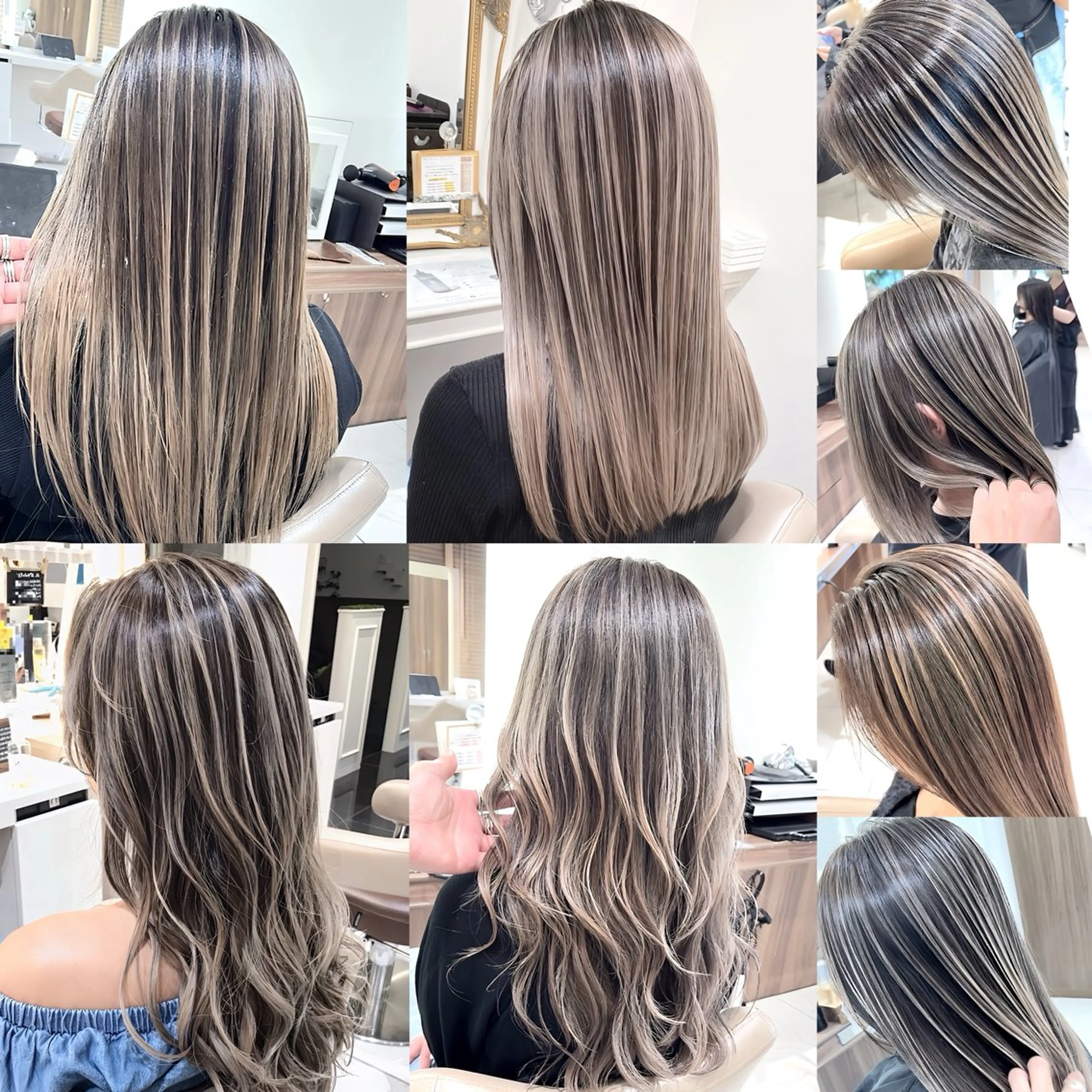 セミロング カラー バレイヤージュ 髪質改善 レイヤーカット カット ヘアカラー トリートメント 山崎俊輔/髪質改善 /バレイヤージュのヘアスタイル