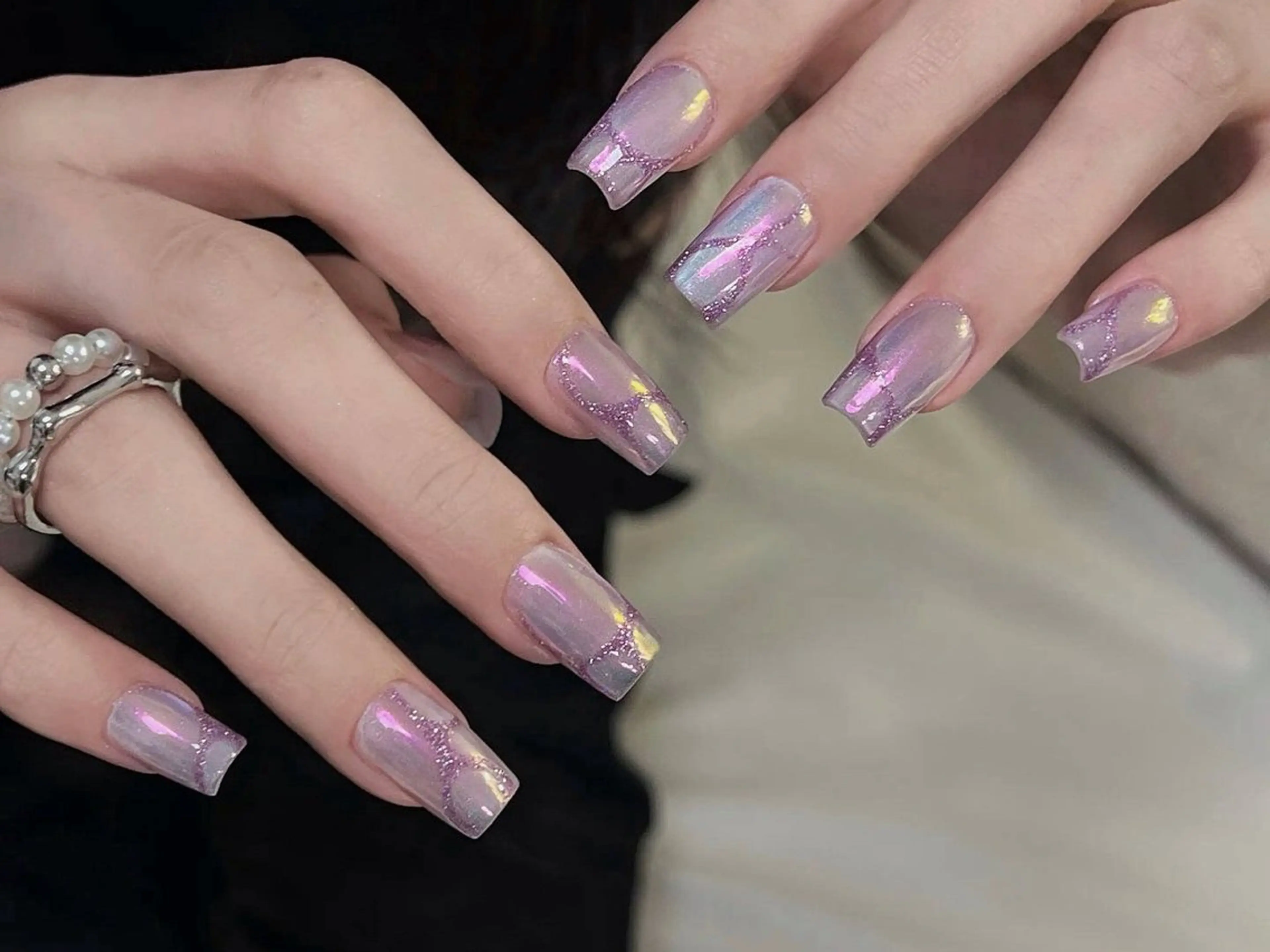 ネイル ラメ(グリッター) ラメグラデーション パープル DarkHoney 池袋店のネイルデザイン