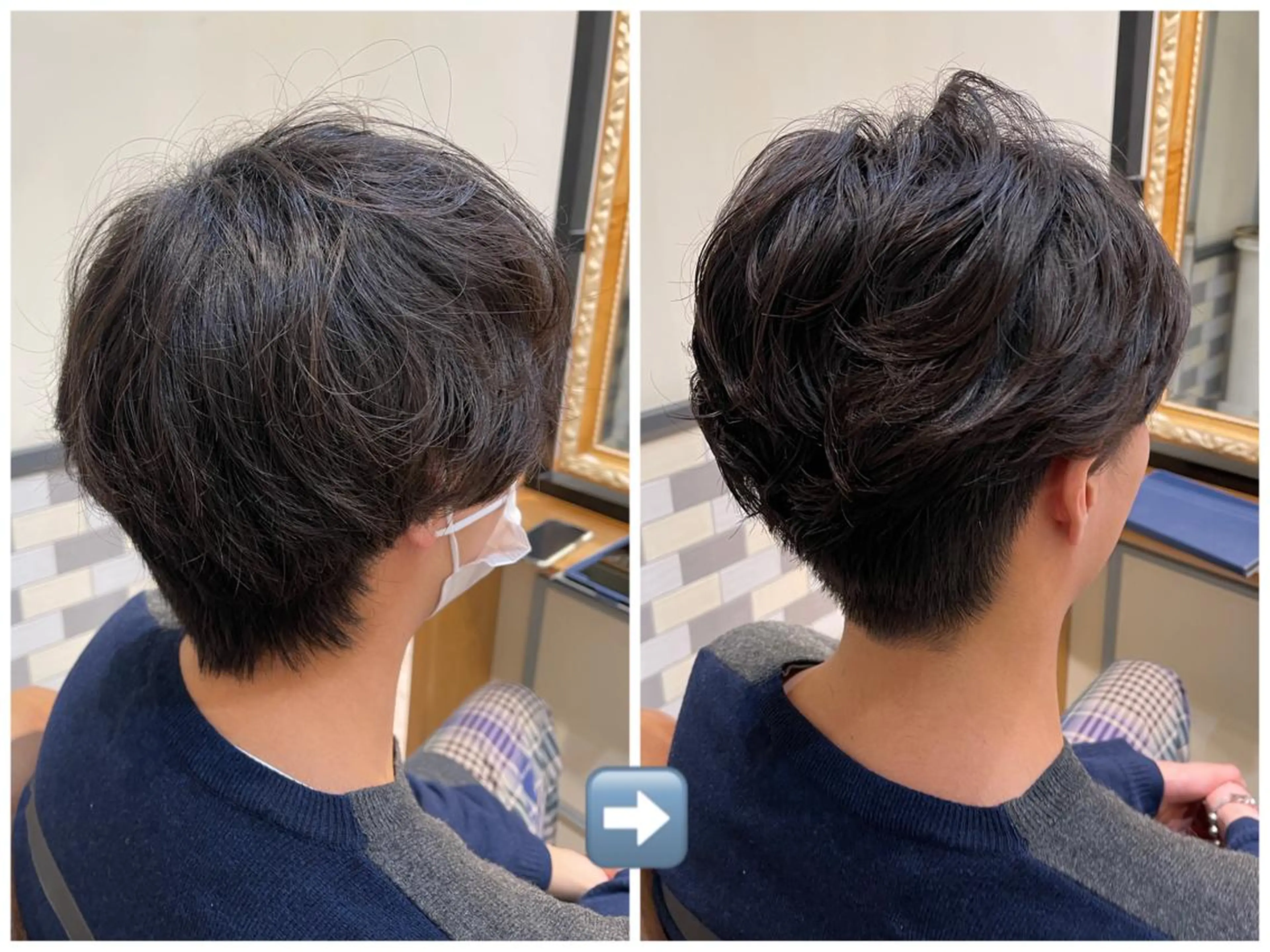 パーマ メンズ オールバック メンズパーマ 七三 ☁Neolive .Ayana✂️のヘアスタイル