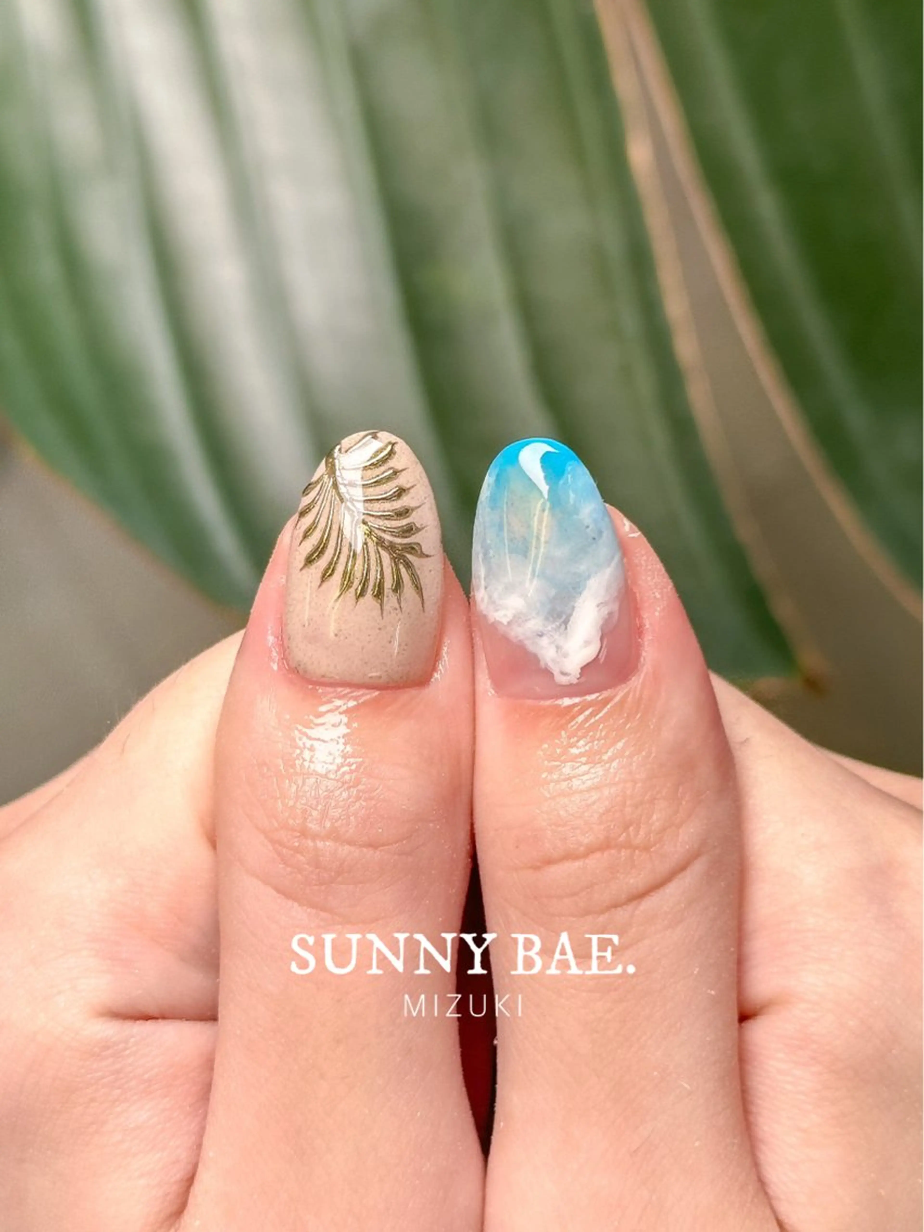 ネイル ジェルネイル ミラーネイル 夏ネイル SUNNY BAE. 🌼MIZUKIのネイルデザイン