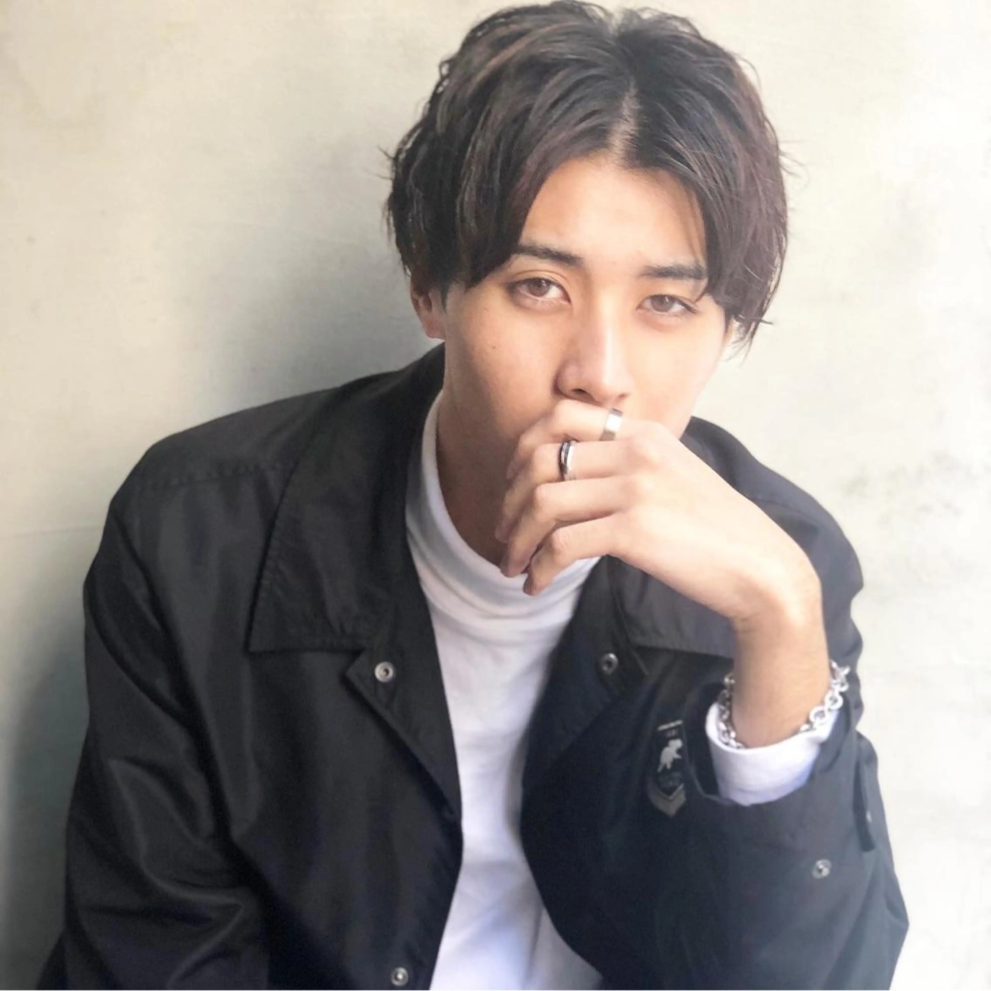 ショート カラー パーマ メンズ kiitos所属・関西センターパート メンズモデル募集のヘアスタイル