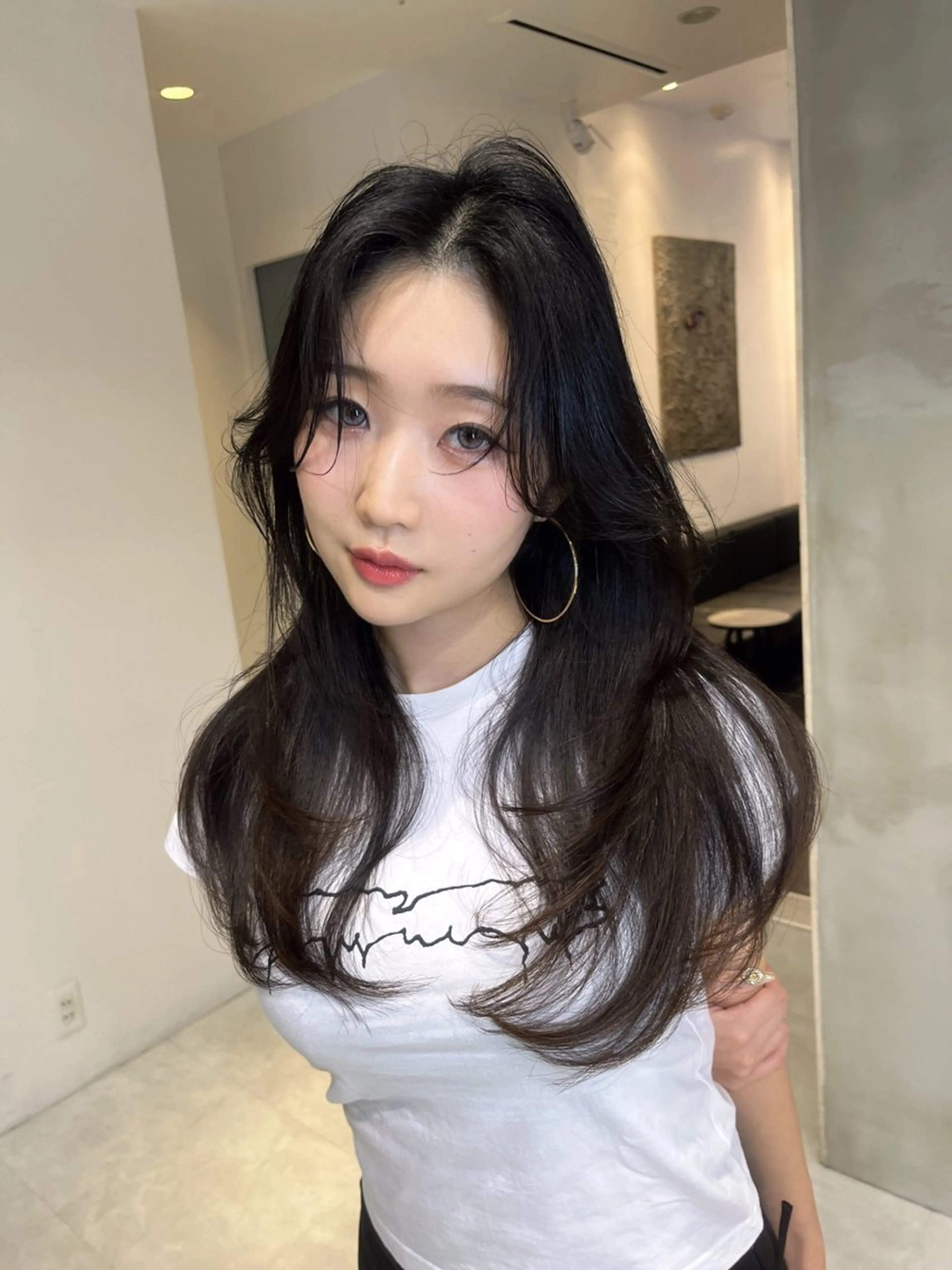 ロング カット トリートメント 海野翔吾🇨🇳 ワンホンレイヤーのヘアスタイル