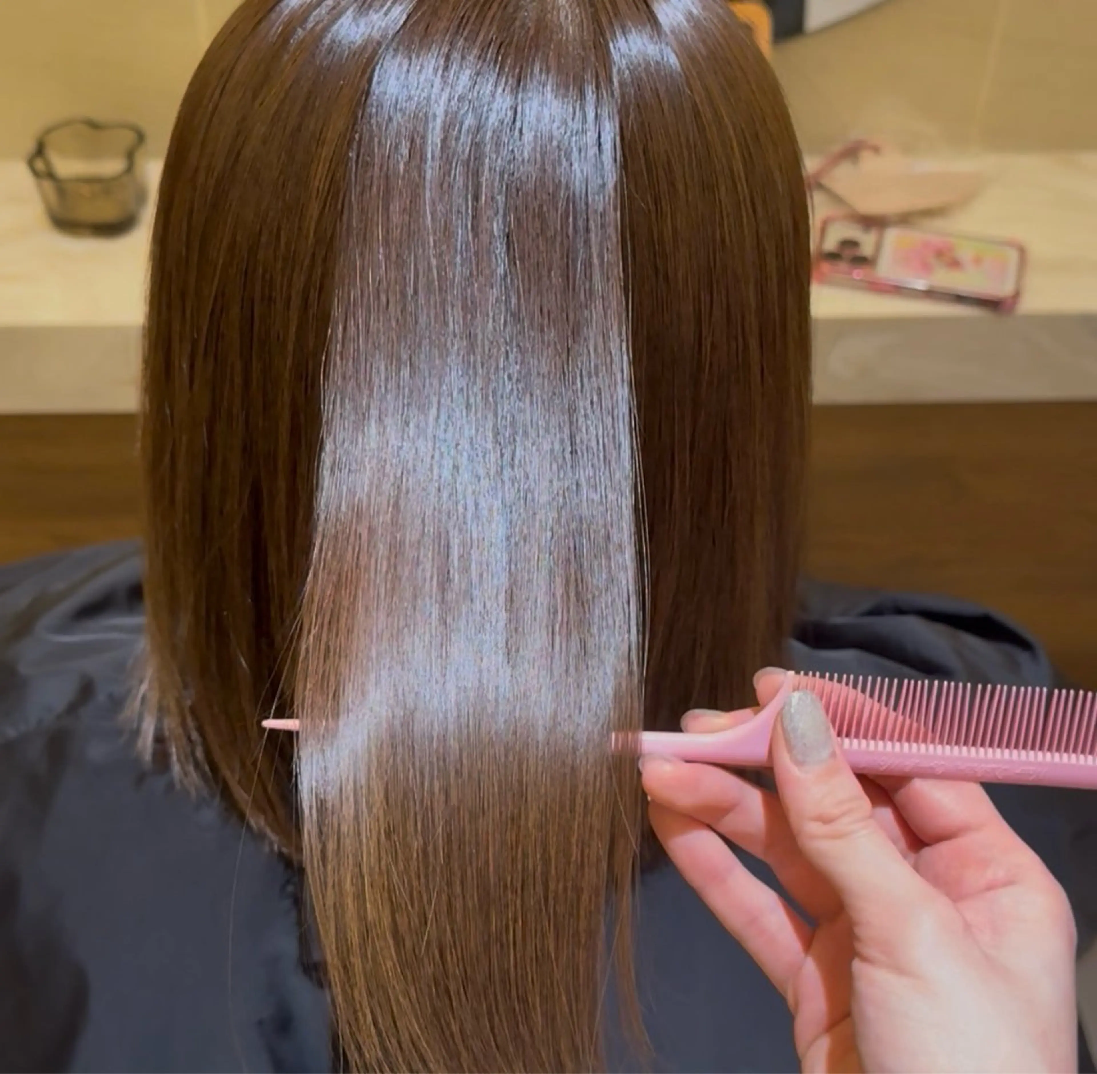 ミディアム 縮毛矯正 酸性ストレート/ ちさとのヘアスタイル