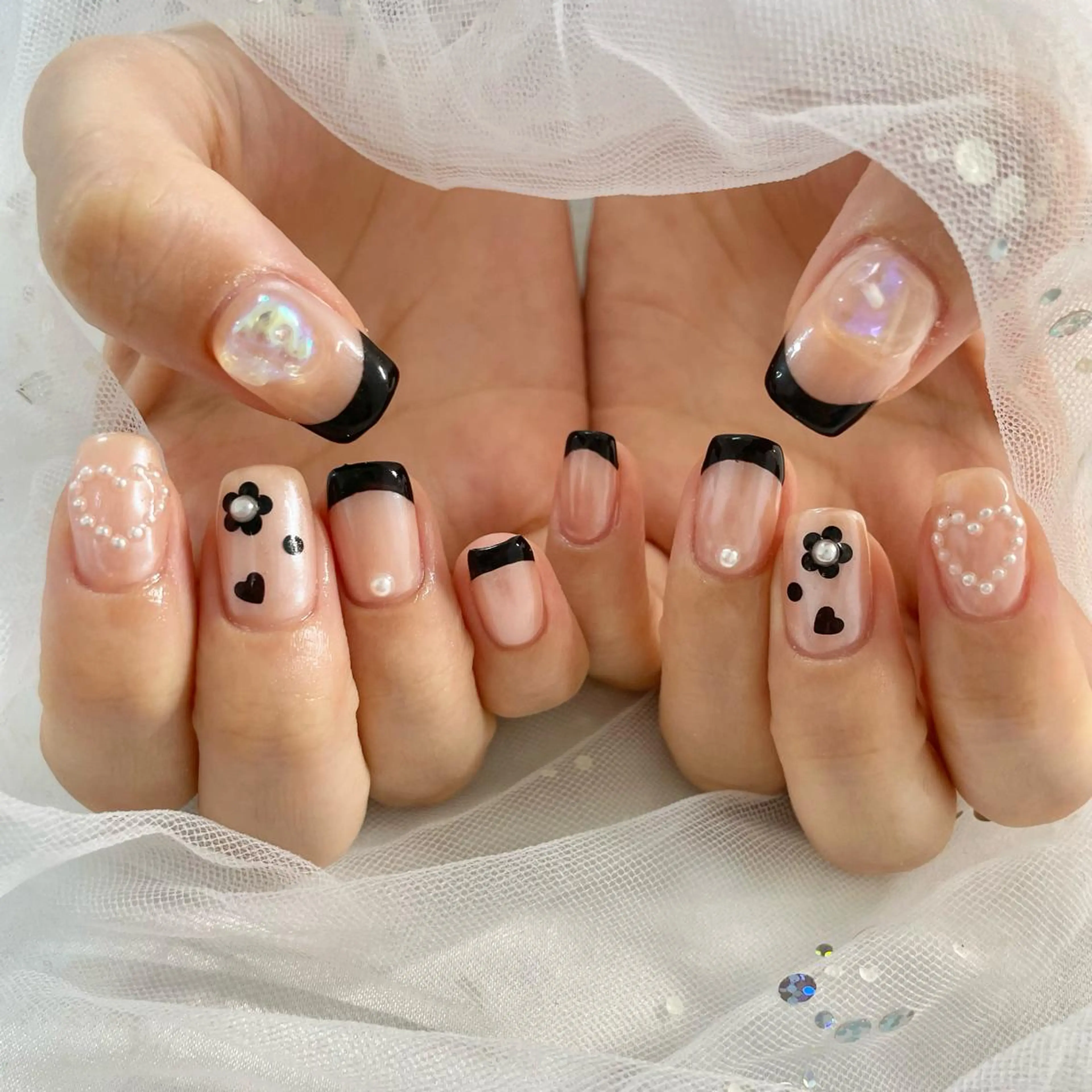 ネイル フレンチネイル ガーリー 🎀AYAKO 🎀中韓ネイルのネイルデザイン