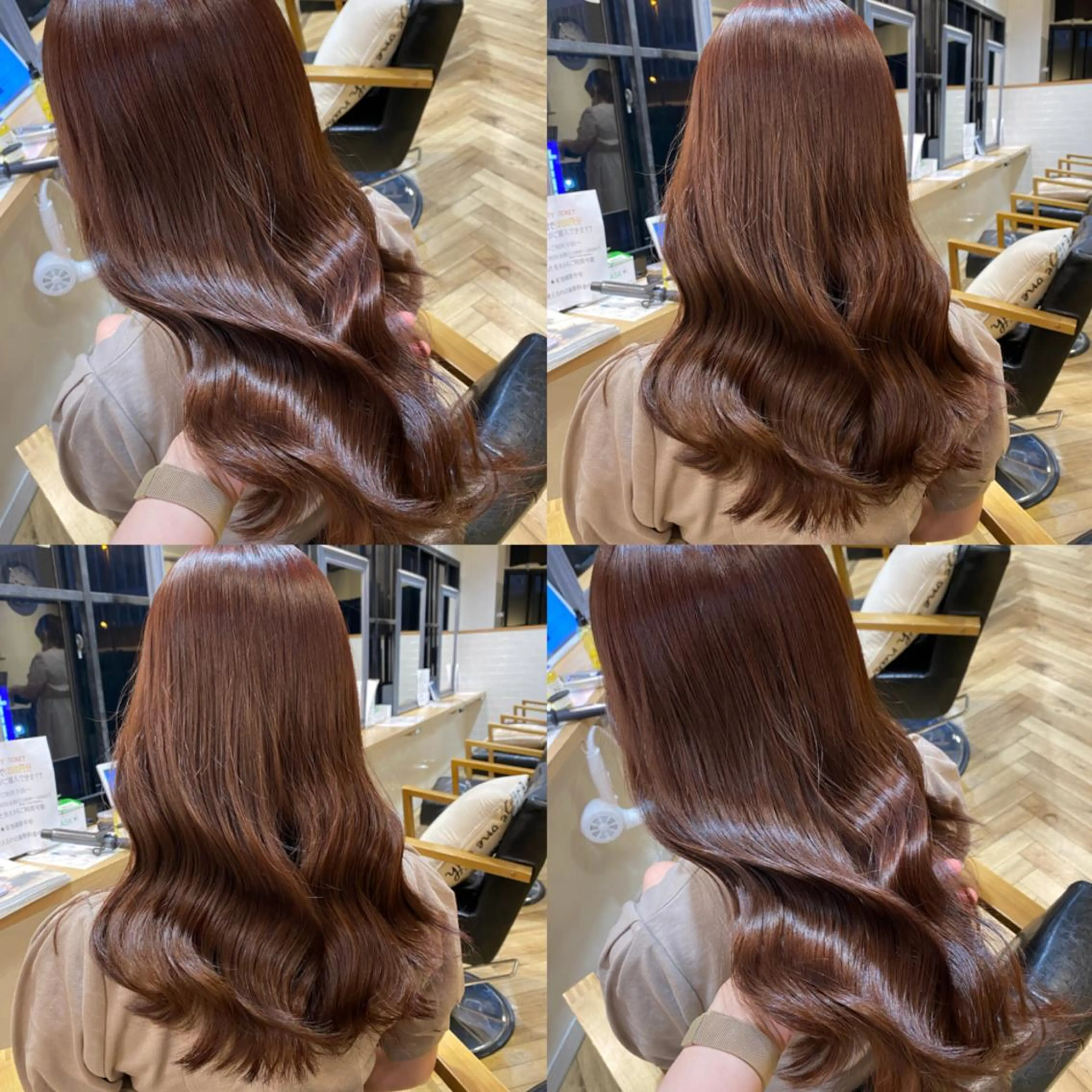 ロング カラー ブラウンカラー ピンクカラー ピンクブラウン 艶カラー/韓国顔周り 🎀mamiのヘアスタイル