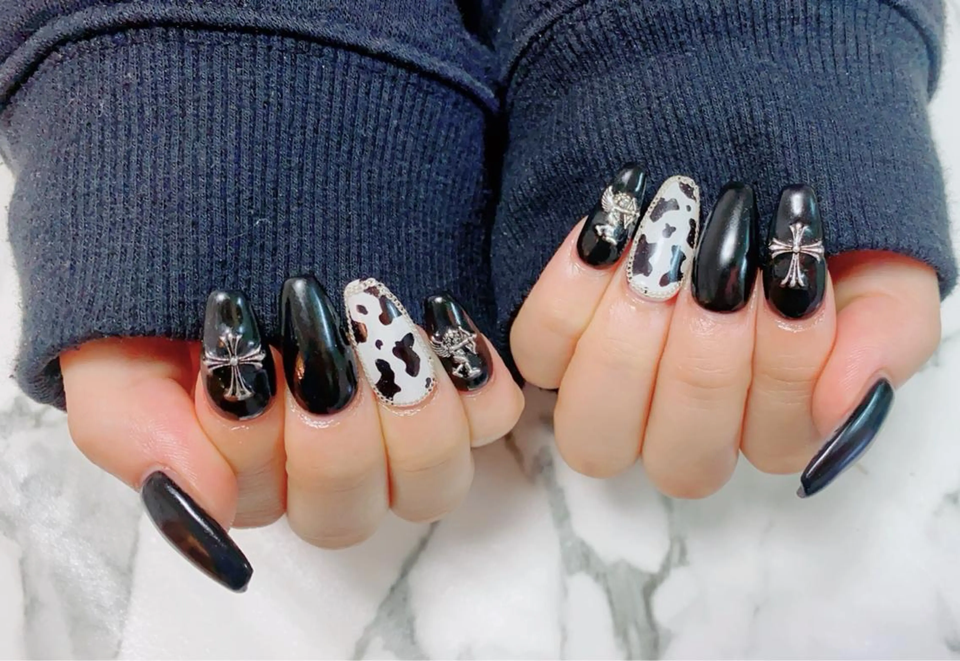 ロング カラー ネイル 長さ出し Q Free nailsのネイルデザイン