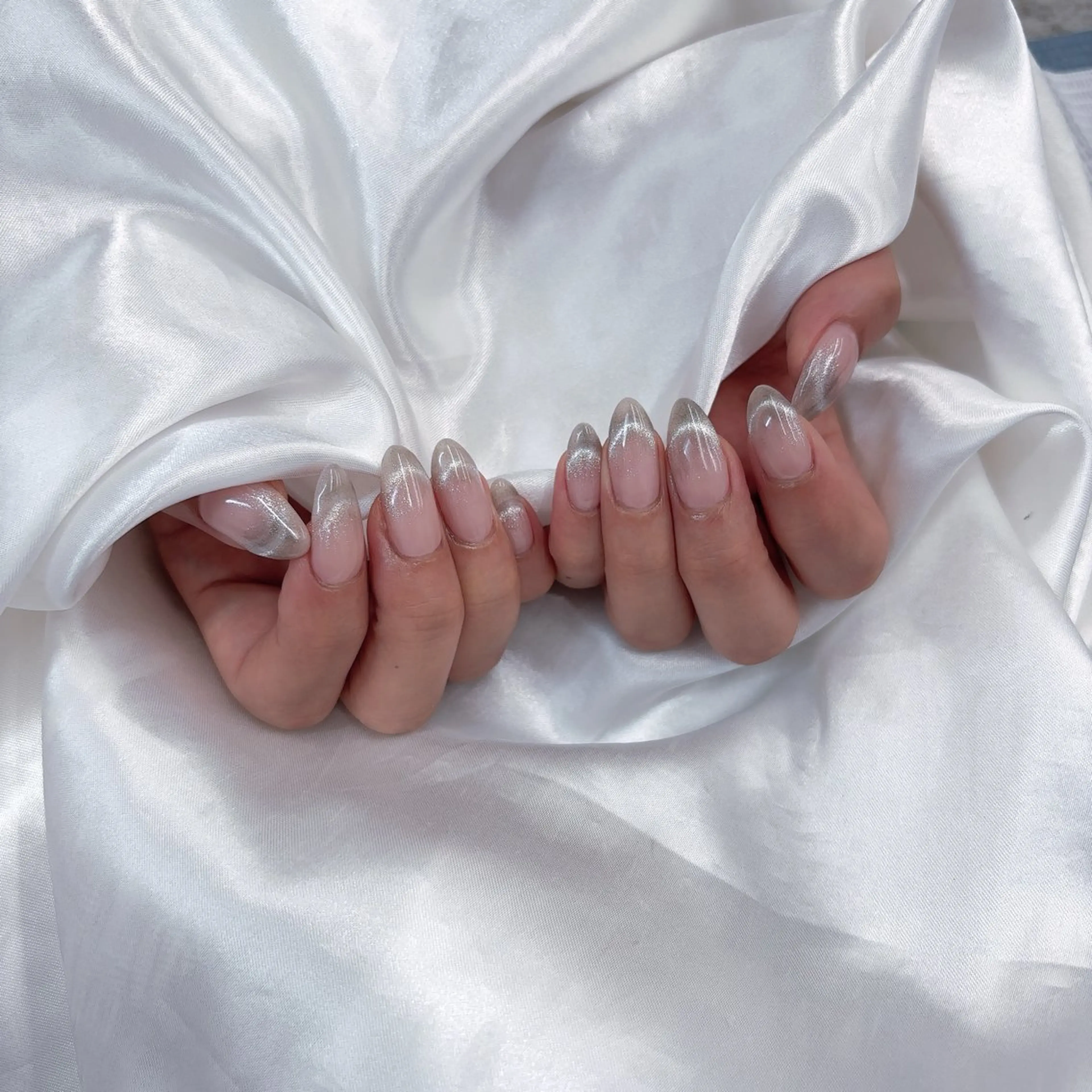 ネイル フレンチネイル マグネットネイル マグネットフレンチ ハンドネイル 京橋/ Lance nail Minaのネイルデザイン