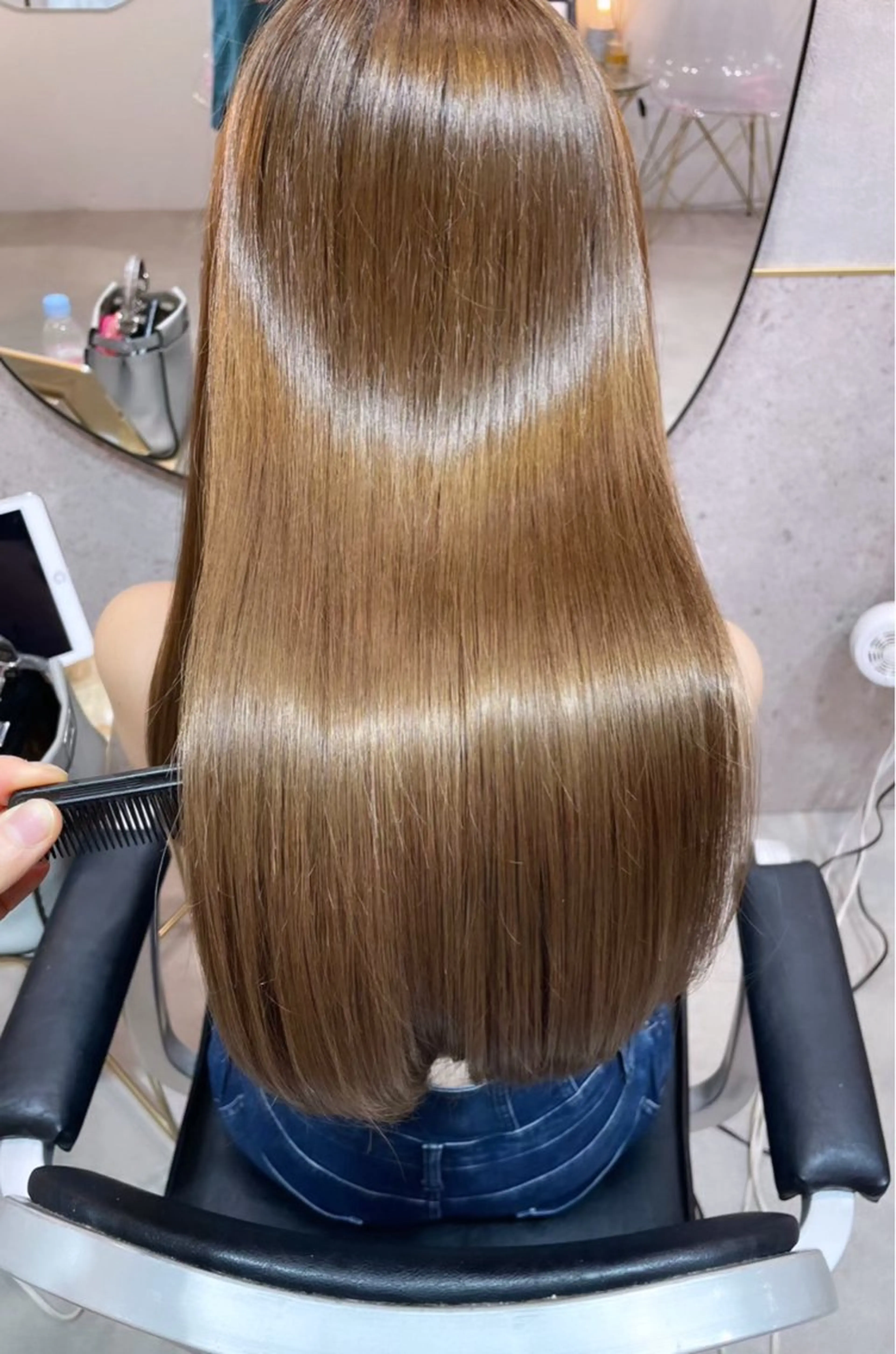 セミロング カラー トリートメント 新宿/韓国レイヤー 髪質改善カラー/角所のヘアスタイル