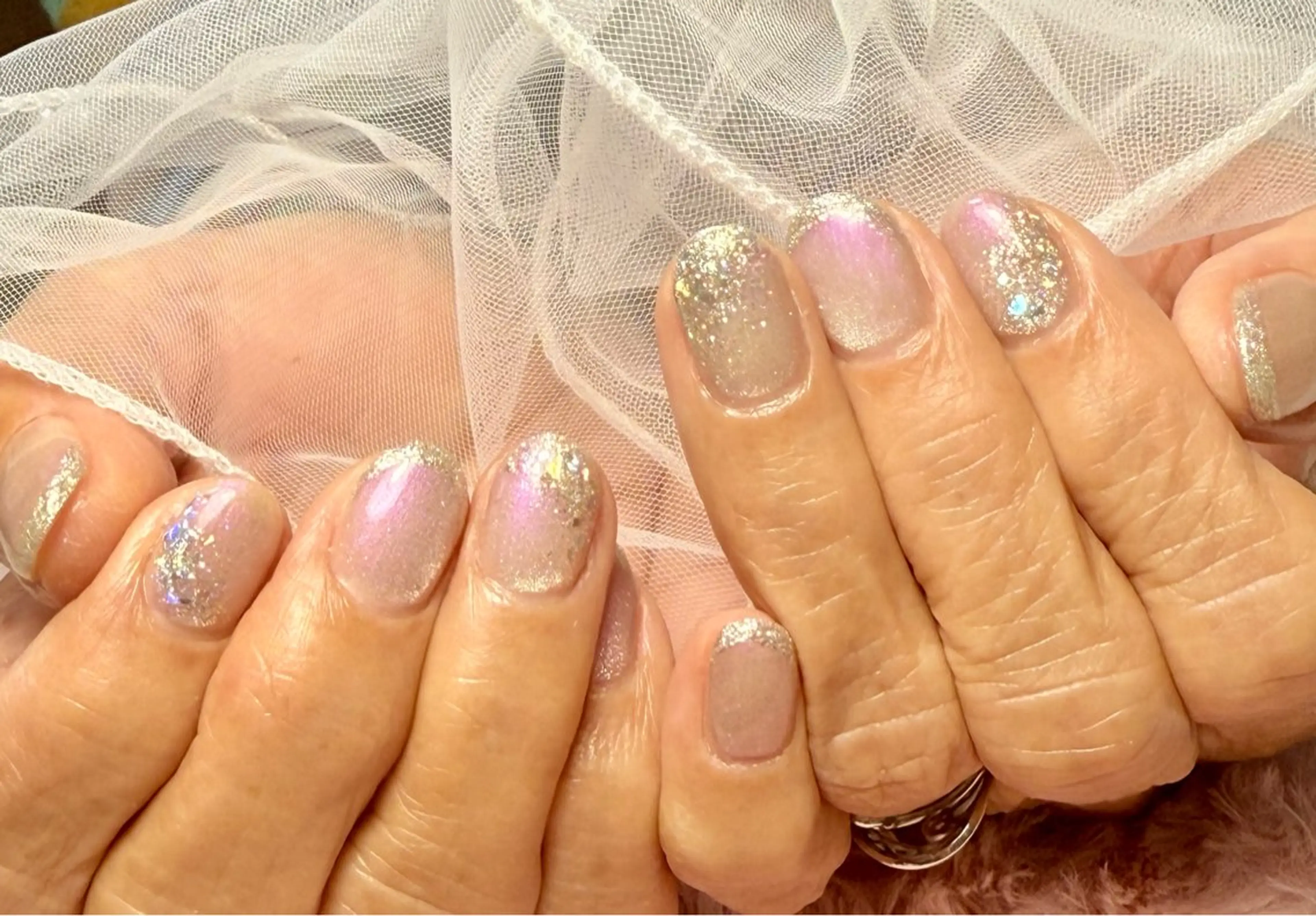 ネイル アートネイル チークネイル フラッシュネイル フラッシュマグ フレンチネイル M.N_ nailのネイルデザイン