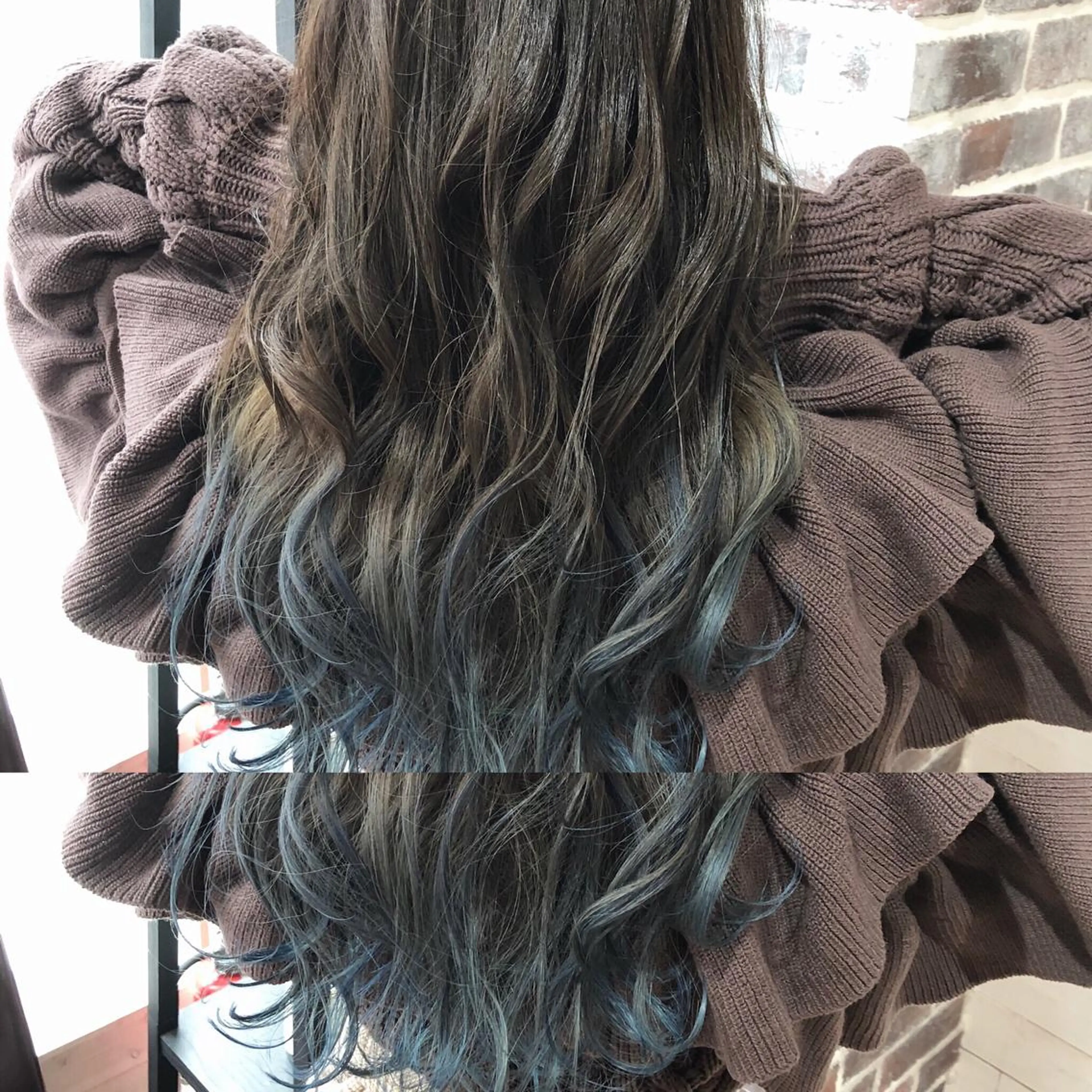 ロング カラー ブルーカラー ヘアカラー トリートメント 木下大地 HAIR  Oneのヘアスタイル