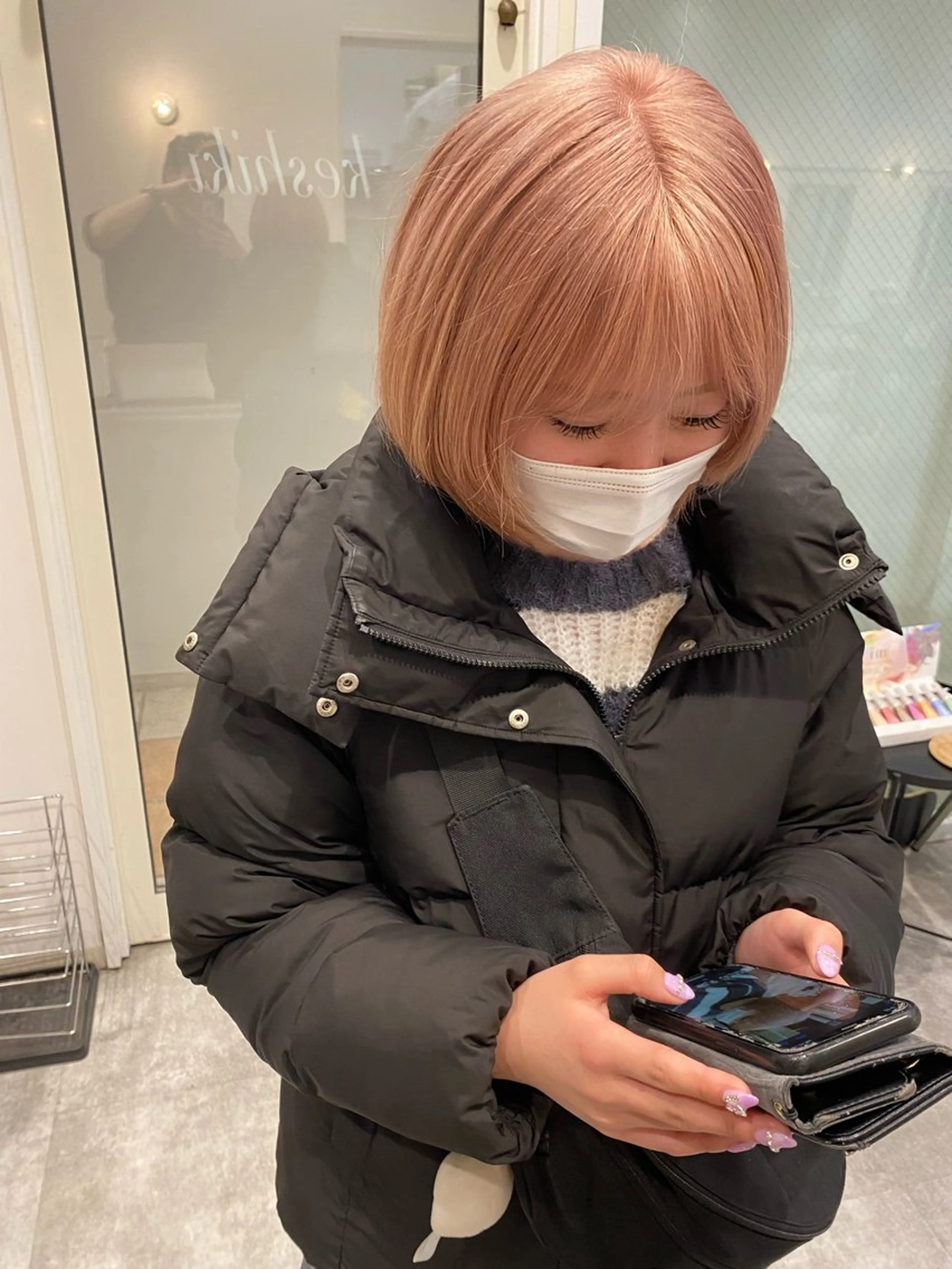 ロング カラー メンズ メンズブリーチ ベージュカラー ブリーチ ピンクカラー ピンクベージュ keshiki大名所属・Keshiki大名 安部 真輝のヘアスタイル