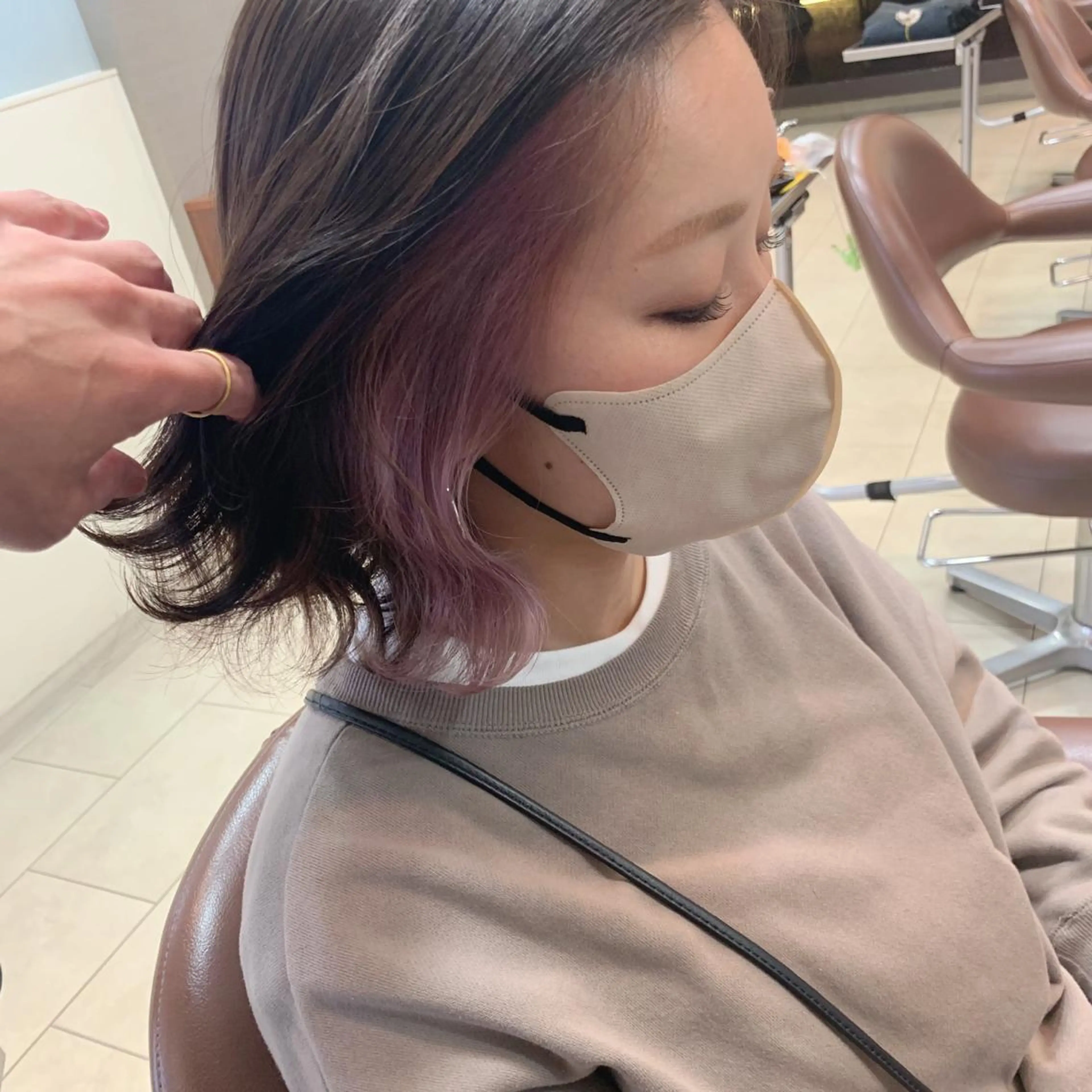ミディアム カラー 甲斐 司のヘアスタイル