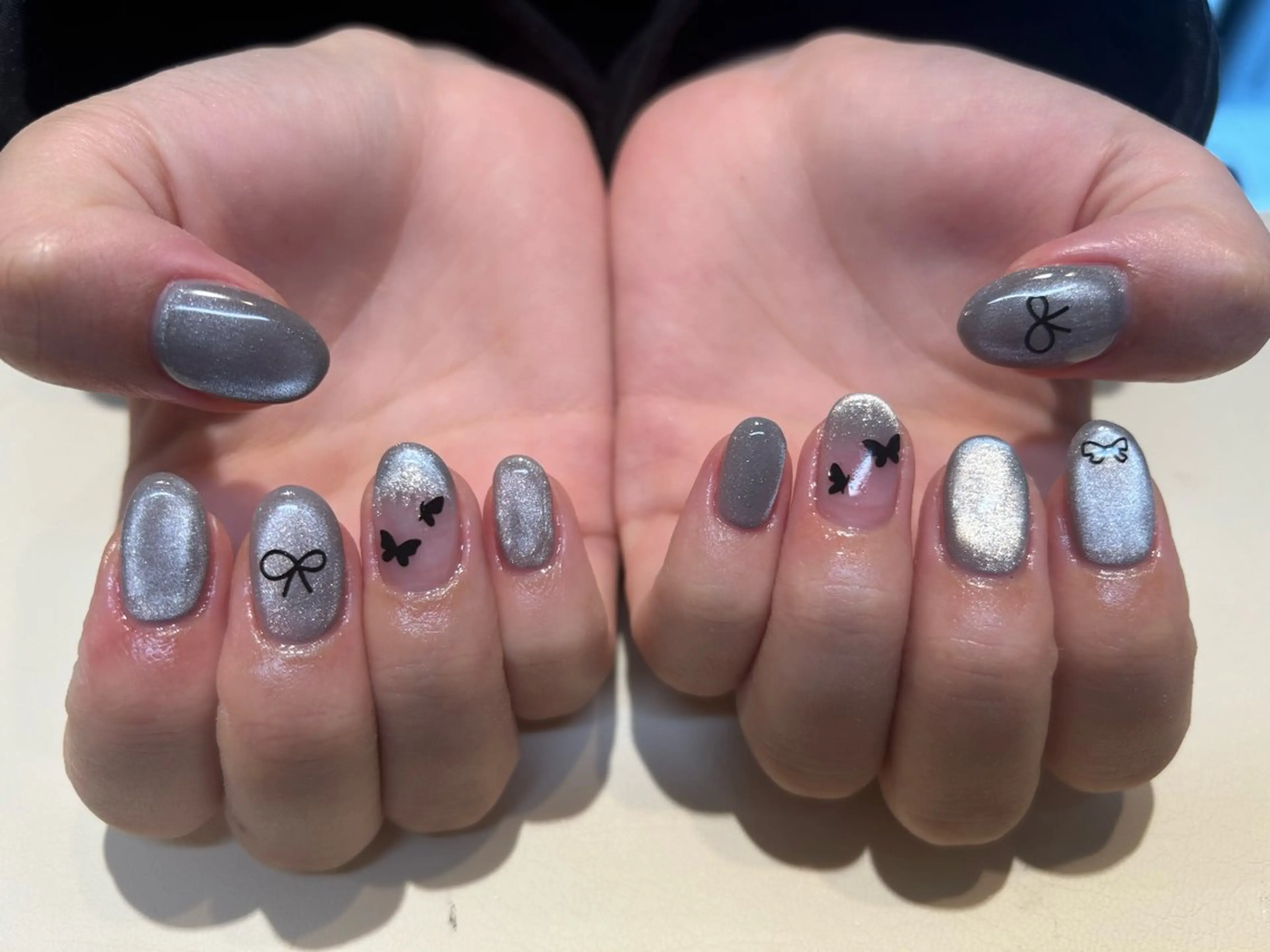 ネイル ワンカラーネイル mellow :所属・mellow:ｸﾙﾐ ﹡˖˟༝🎀˖˟ ༝のネイルデザイン