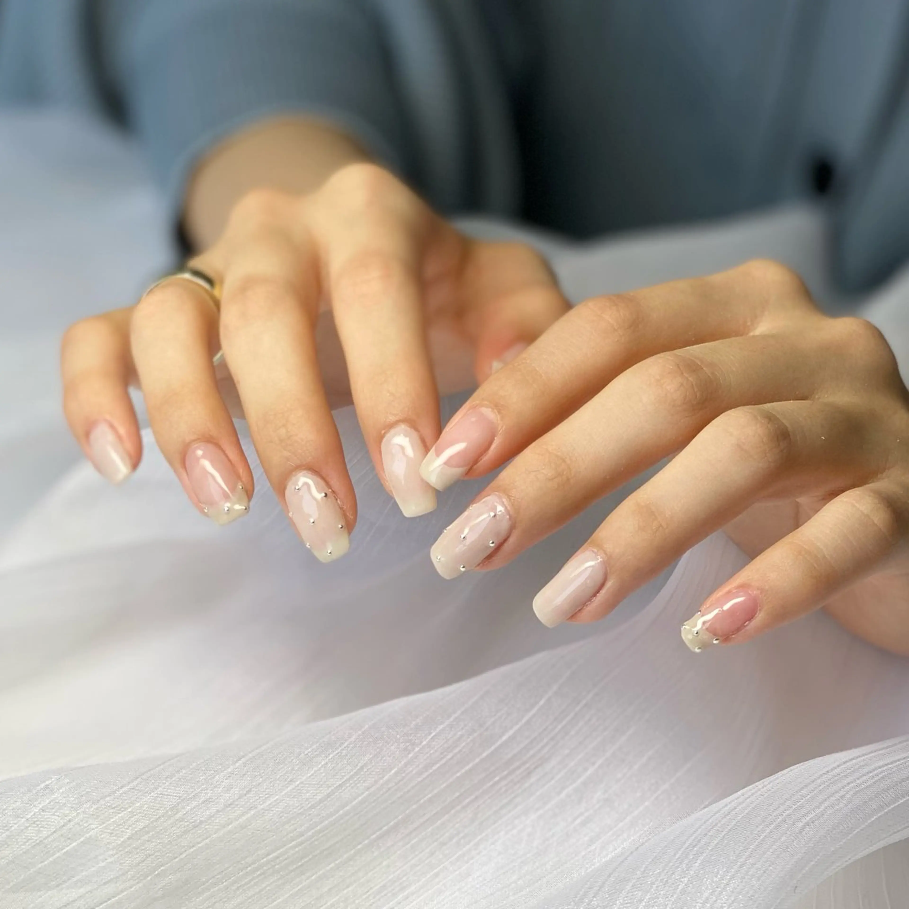 ネイル アートネイル フレンチネイル ネイル空間所属・muguet🎀 nailのネイルデザイン