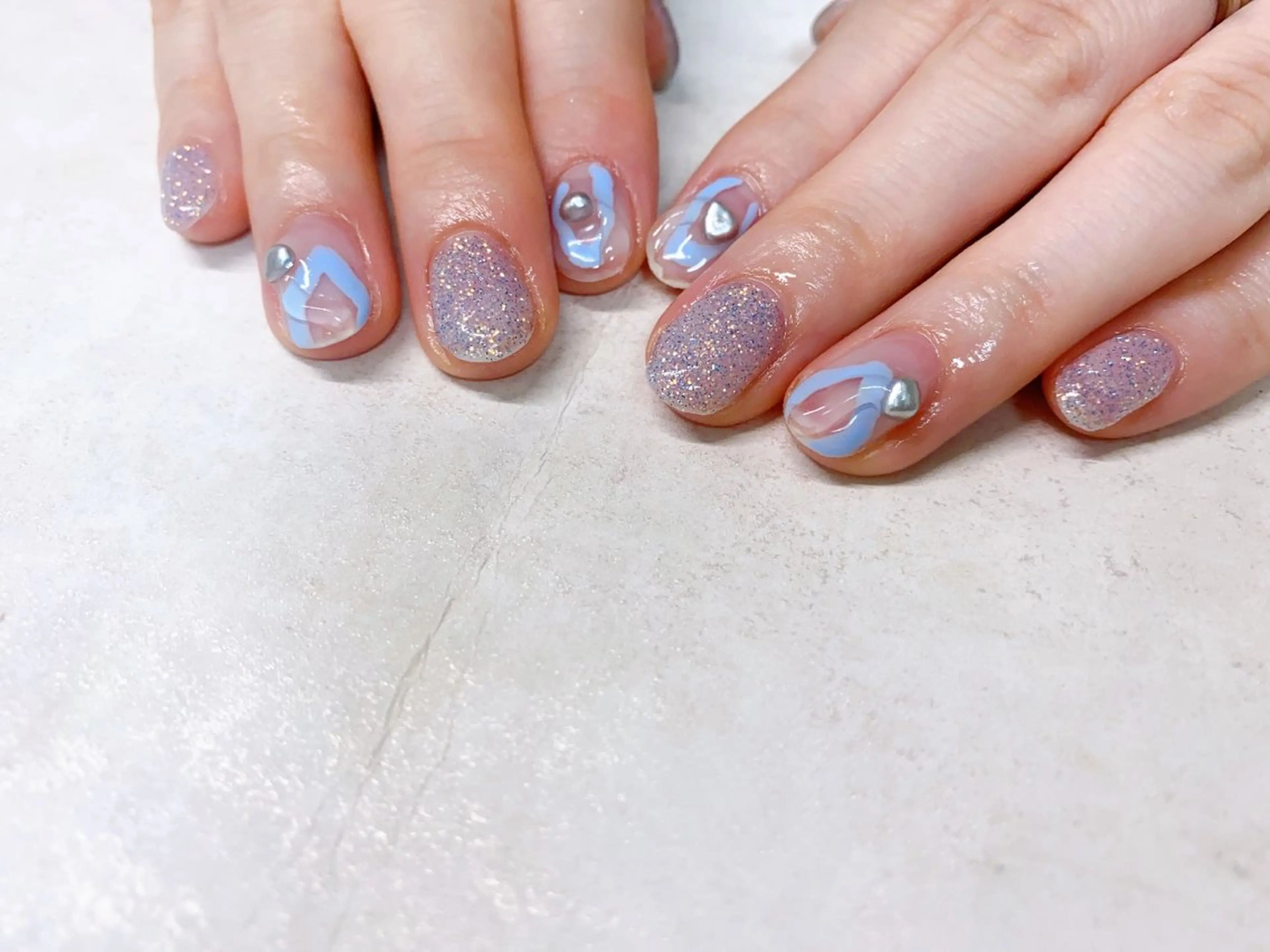 ネイル オーロラネイル フラワーネイル フットネイル フレンチネイル ジェルネイル ハンドネイル Mogu nail 二子玉川のネイルデザイン