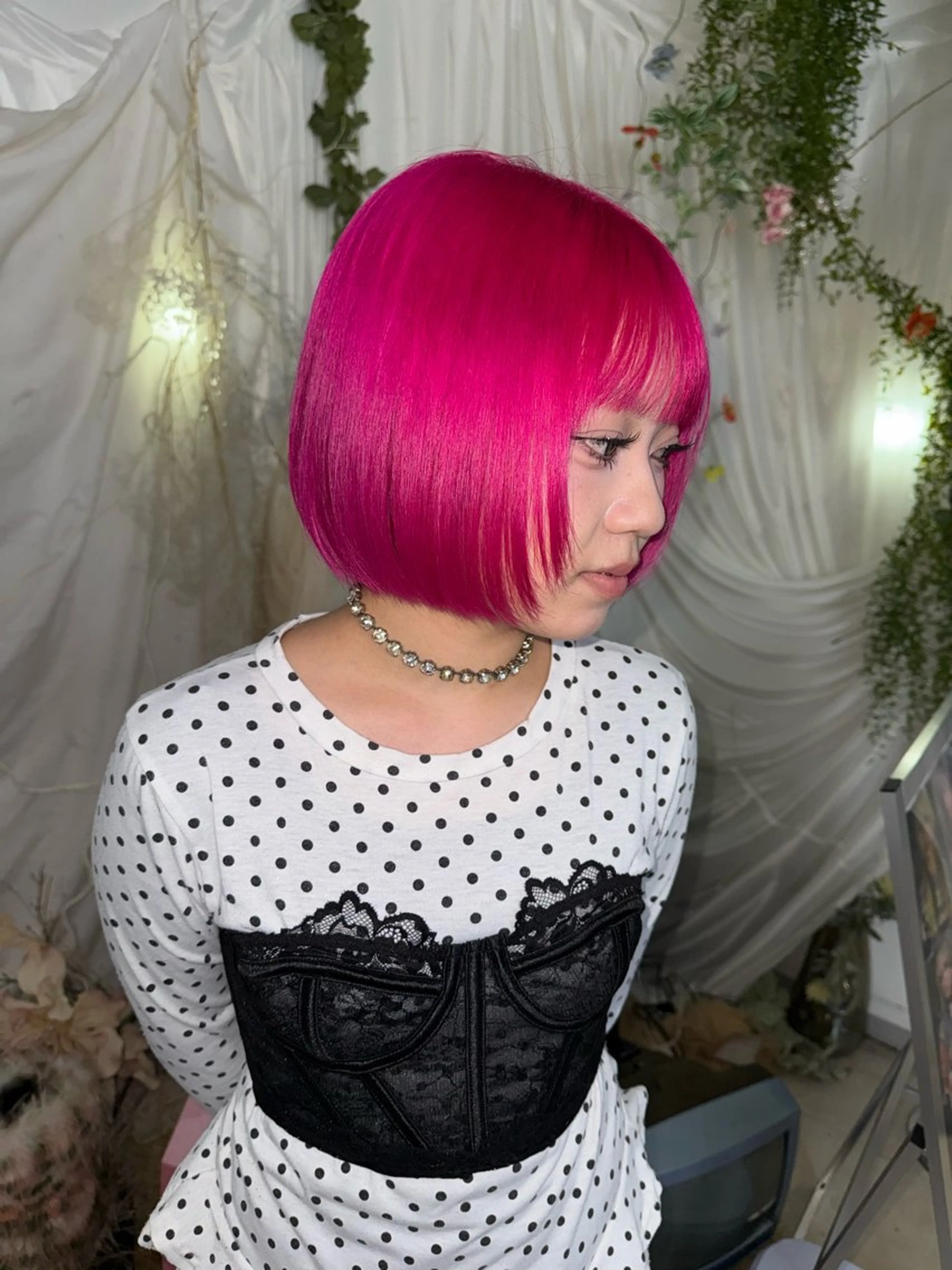 ショート カラー ブリーチ ピンクカラー ALLY Tokyo所属・ブリーチカラー/ デザインカラー/にらのヘアスタイル