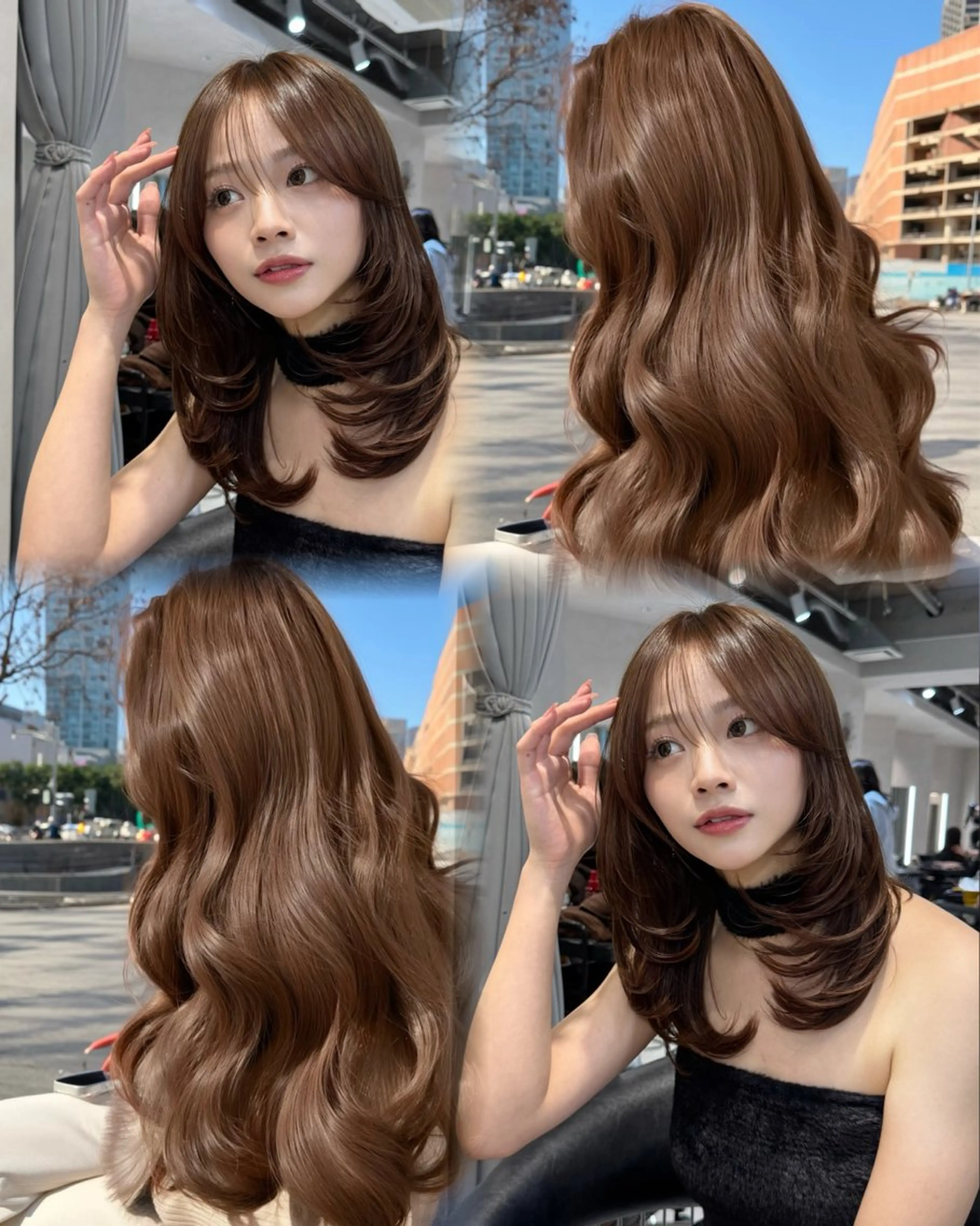 ミディアム カラー カット ヘアカラー トリートメント 韓国風ハッシュカット 似合わせレイヤー池袋のヘアスタイル